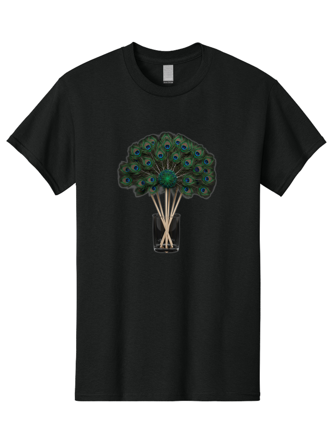 Peacock-Feathers-In-Vase Men'S Graphic Tee, 100% Cotton, Comfortable Casual Summer Wear, Machine Washable, Vintage Camera, Old Camera, Antique Camera, Black Camera, Classic Photography, Photography Equipment, Nostalgic Device, Film Camera, Baj631