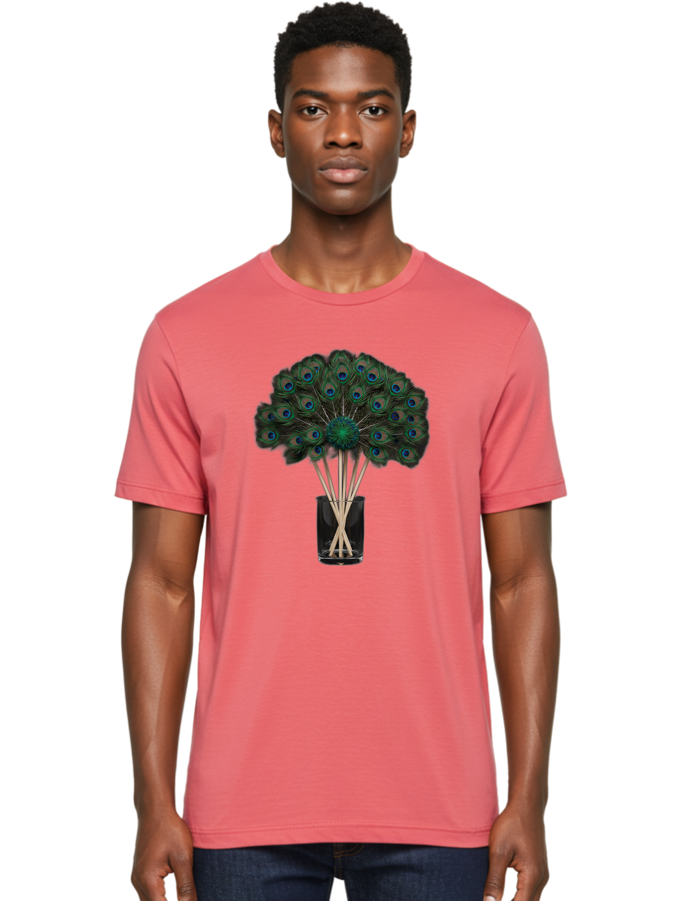 Peacock-Feathers-In-Vase Men'S Graphic Tee, 100% Cotton, Comfortable Casual Summer Wear, Machine Washable, Vintage Camera, Old Camera, Antique Camera, Black Camera, Classic Photography, Photography Equipment, Nostalgic Device, Film Camera, Baj631