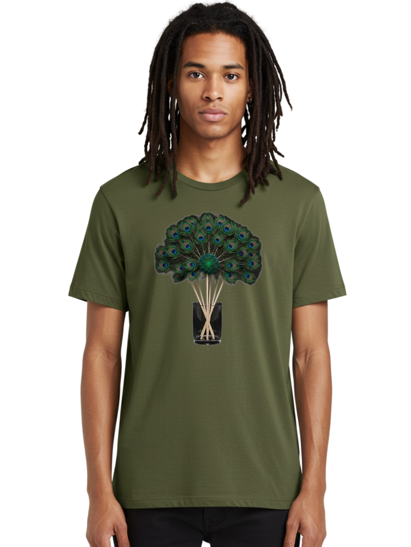 Peacock-Feathers-In-Vase Men'S Graphic Tee, 100% Cotton, Comfortable Casual Summer Wear, Machine Washable, Vintage Camera, Old Camera, Antique Camera, Black Camera, Classic Photography, Photography Equipment, Nostalgic Device, Film Camera, Baj631