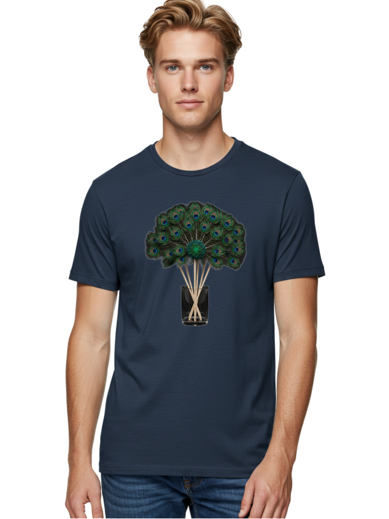 Peacock-Feathers-In-Vase Men'S Graphic Tee, 100% Cotton, Comfortable Casual Summer Wear, Machine Washable, Vintage Camera, Old Camera, Antique Camera, Black Camera, Classic Photography, Photography Equipment, Nostalgic Device, Film Camera, Baj631