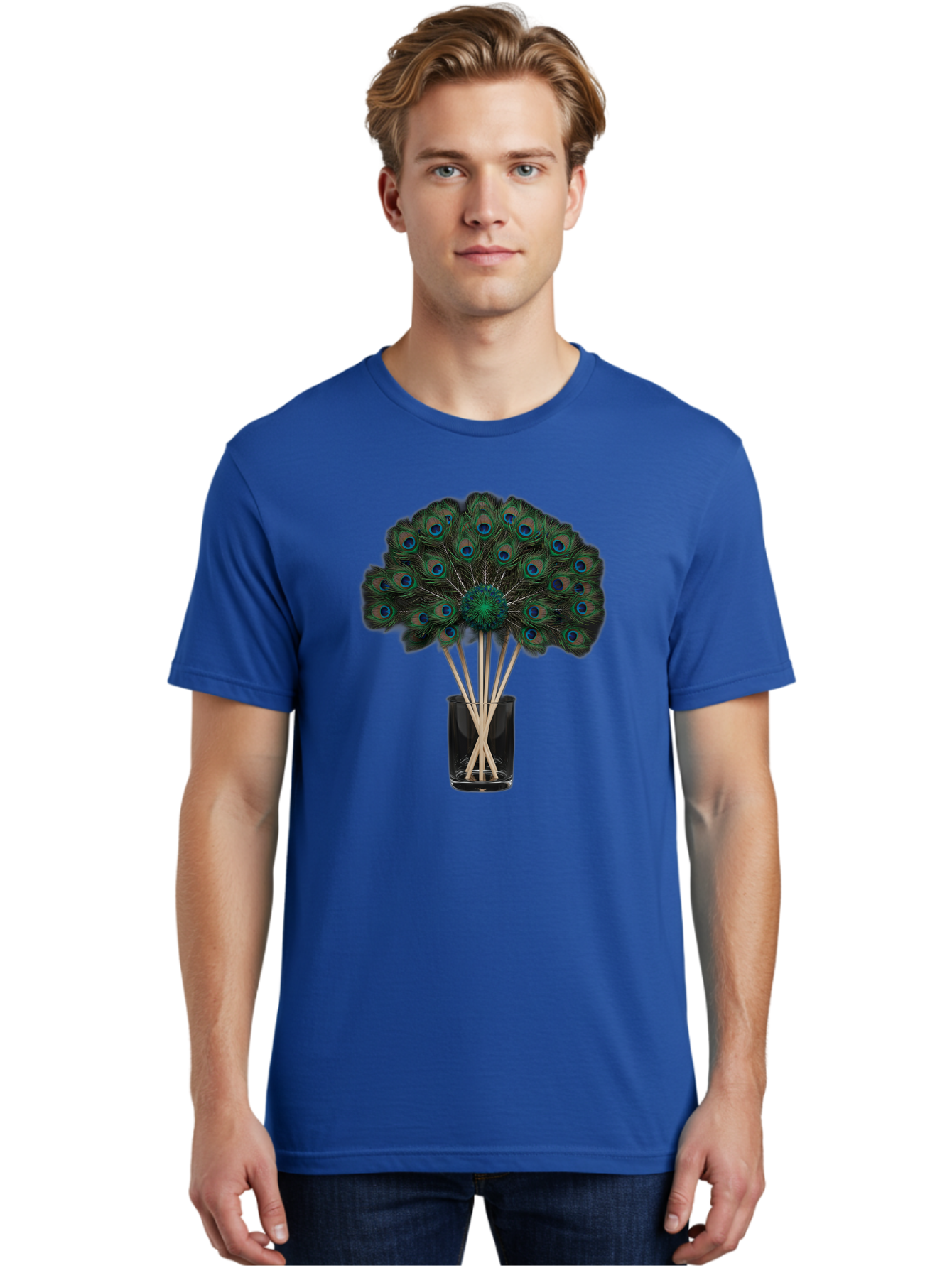 Peacock-Feathers-In-Vase Men'S Graphic Tee, 100% Cotton, Comfortable Casual Summer Wear, Machine Washable, Vintage Camera, Old Camera, Antique Camera, Black Camera, Classic Photography, Photography Equipment, Nostalgic Device, Film Camera, Baj631