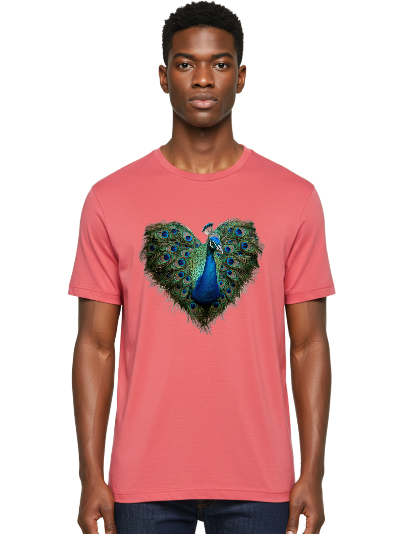 Peacock-Heart Men'S Graphic Tee, 100% Cotton, Comfortable Casual Summer Wear, Machine Washable, Vintage Camera, Old Camera, Antique Camera, Black Camera, Classic Photography, Photography Equipment, Nostalgic Device, Film Camera, Camera Art Baj633