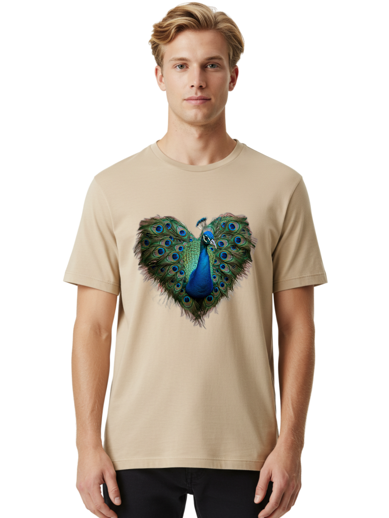 Peacock-Heart Men'S Graphic Tee, 100% Cotton, Comfortable Casual Summer Wear, Machine Washable, Vintage Camera, Old Camera, Antique Camera, Black Camera, Classic Photography, Photography Equipment, Nostalgic Device, Film Camera, Camera Art Baj633