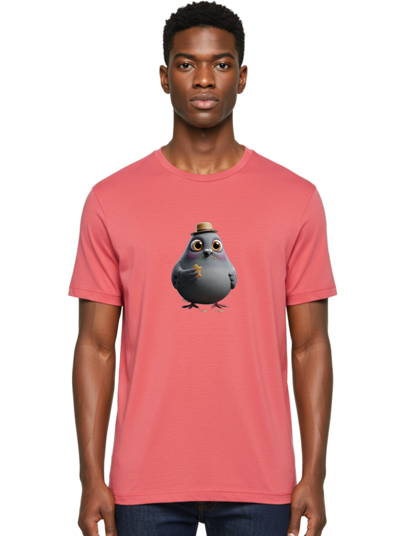 Pigeon-With-Hat Men'S Graphic Tee, 100% Cotton, Comfortable Casual Summer Wear, Machine Washable, Vintage Camera, Old Camera, Antique Camera, Black Camera, Classic Photography, Photography Equipment, Nostalgic Device, Film Camera, Camera Art Baj644
