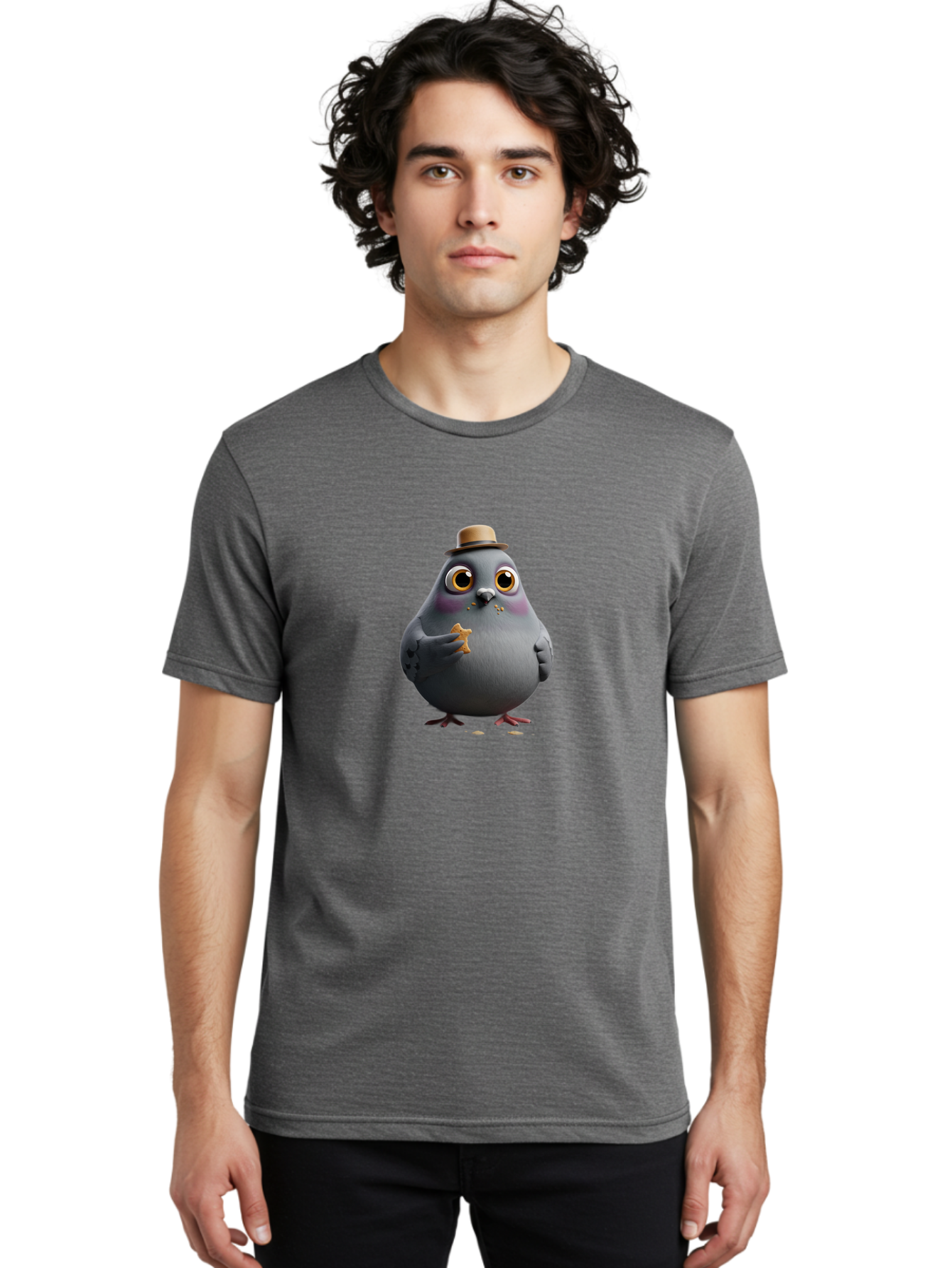 Pigeon-With-Hat Men'S Graphic Tee, 100% Cotton, Comfortable Casual Summer Wear, Machine Washable, Vintage Camera, Old Camera, Antique Camera, Black Camera, Classic Photography, Photography Equipment, Nostalgic Device, Film Camera, Camera Art Baj644