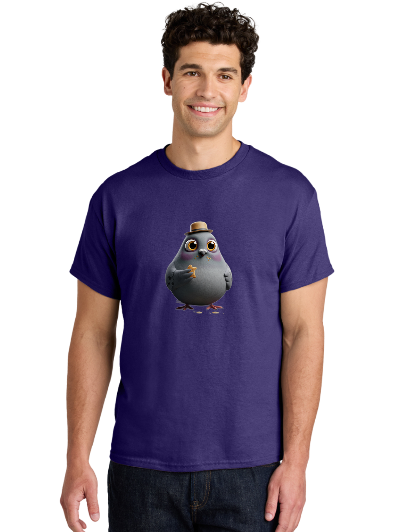 Pigeon-With-Hat Men'S Graphic Tee, 100% Cotton, Comfortable Casual Summer Wear, Machine Washable, Vintage Camera, Old Camera, Antique Camera, Black Camera, Classic Photography, Photography Equipment, Nostalgic Device, Film Camera, Camera Art Baj644