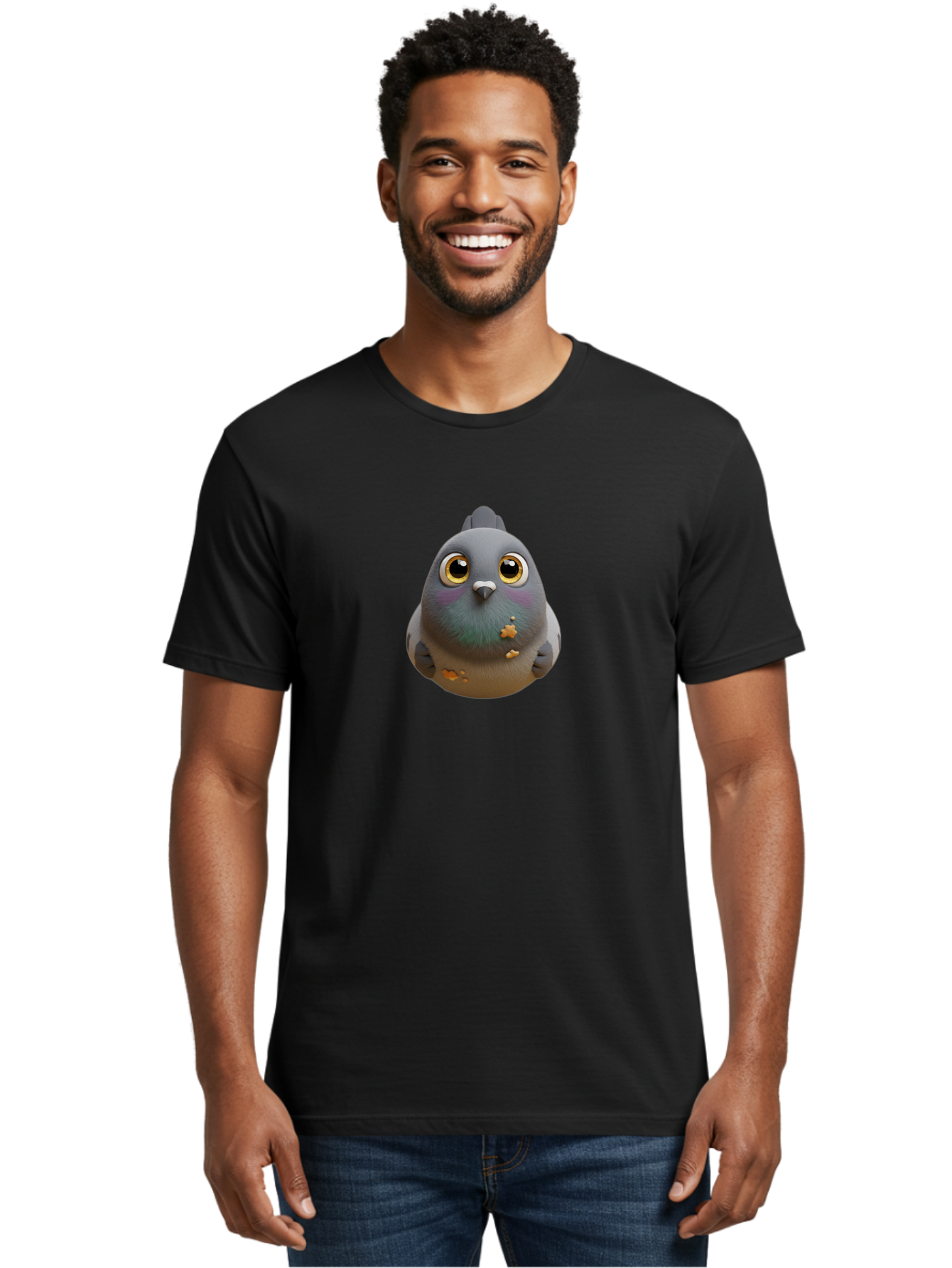 Pigeon-With-Oversized-Eyes Men'S Graphic Tee, 100% Cotton, Comfortable Casual Summer Wear, Machine Washable, Vintage Camera, Old Camera, Antique Camera, Black Camera, Classic Photography, Photography Equipment, Nostalgic Device, Film Camera, Baj645