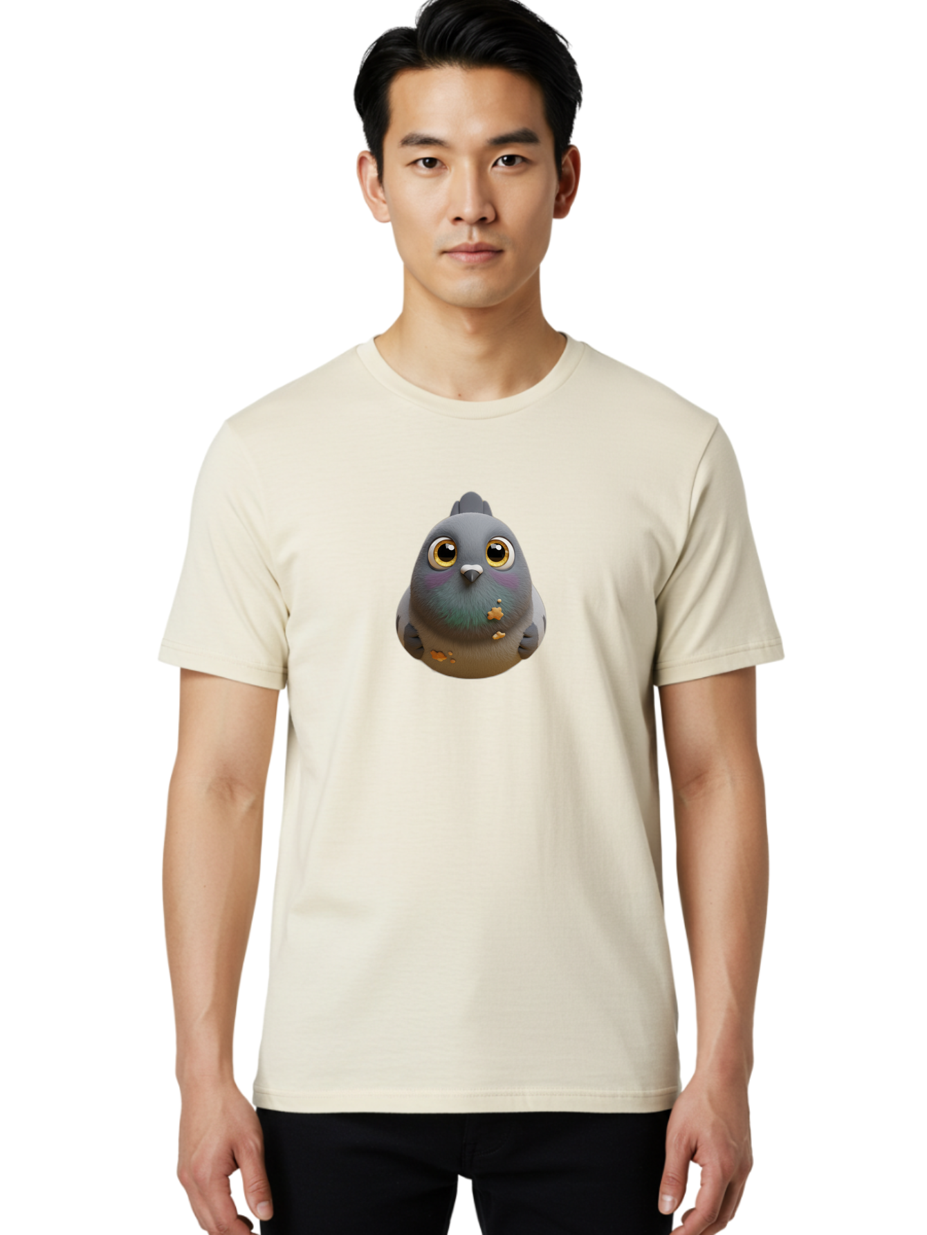 Pigeon-With-Oversized-Eyes Men'S Graphic Tee, 100% Cotton, Comfortable Casual Summer Wear, Machine Washable, Vintage Camera, Old Camera, Antique Camera, Black Camera, Classic Photography, Photography Equipment, Nostalgic Device, Film Camera, Baj645