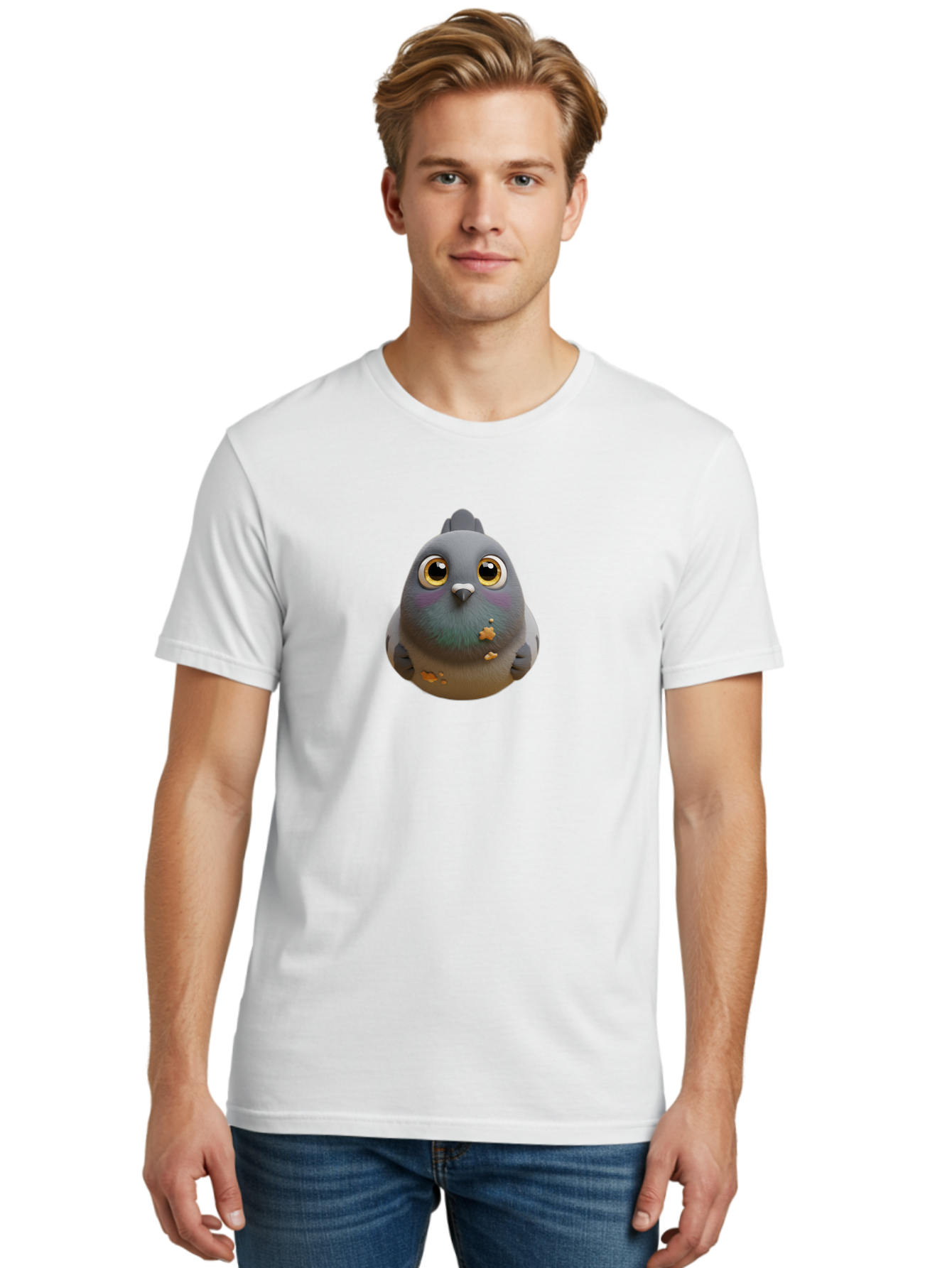 Pigeon-With-Oversized-Eyes Men'S Graphic Tee, 100% Cotton, Comfortable Casual Summer Wear, Machine Washable, Vintage Camera, Old Camera, Antique Camera, Black Camera, Classic Photography, Photography Equipment, Nostalgic Device, Film Camera, Baj645