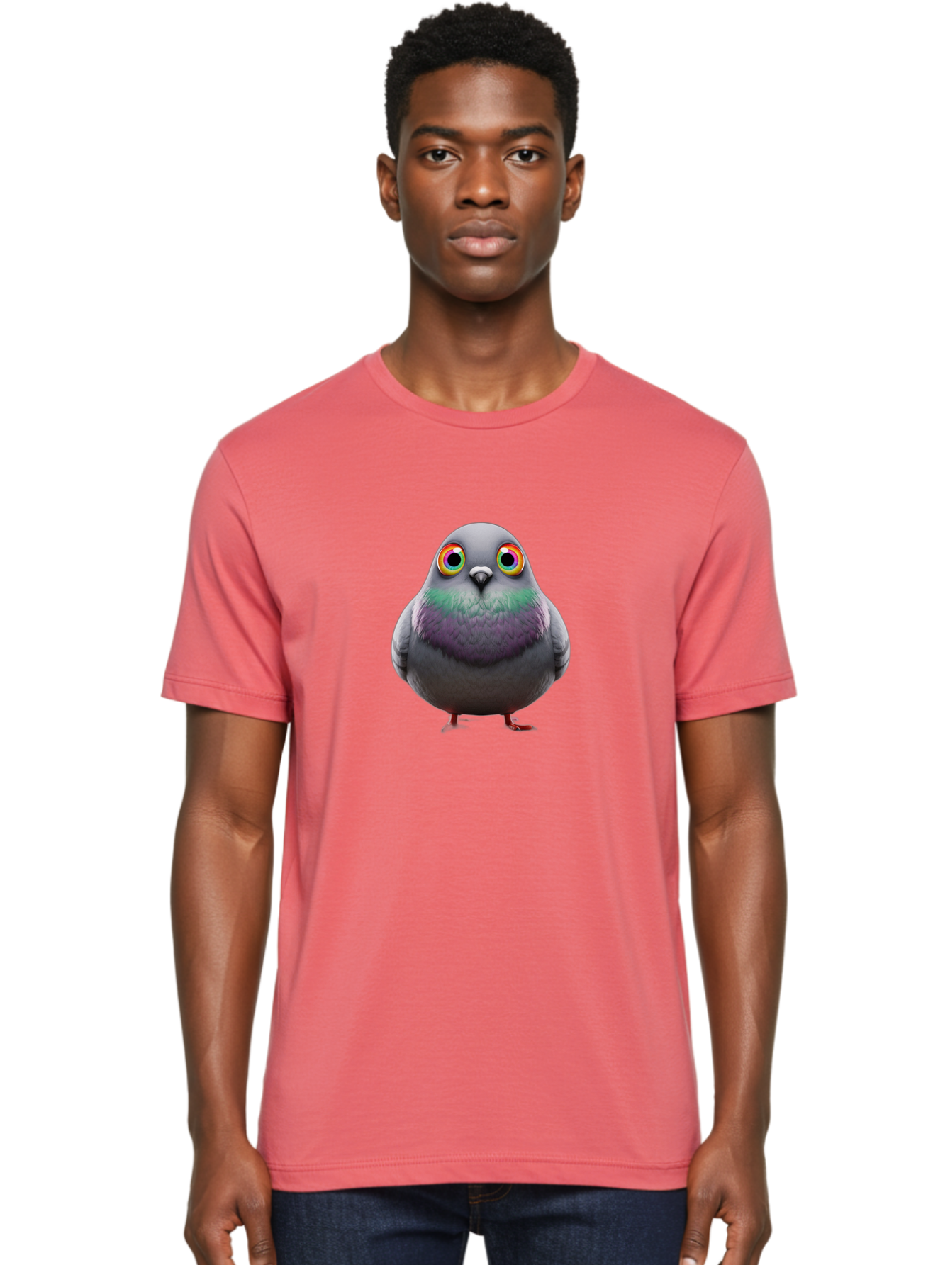 Pigeon-With-Rainbow-Eyes Men'S Graphic Tee, 100% Cotton, Comfortable Casual Summer Wear, Machine Washable, Vintage Camera, Old Camera, Antique Camera, Black Camera, Classic Photography, Photography Equipment, Nostalgic Device, Film Camera, Baj646