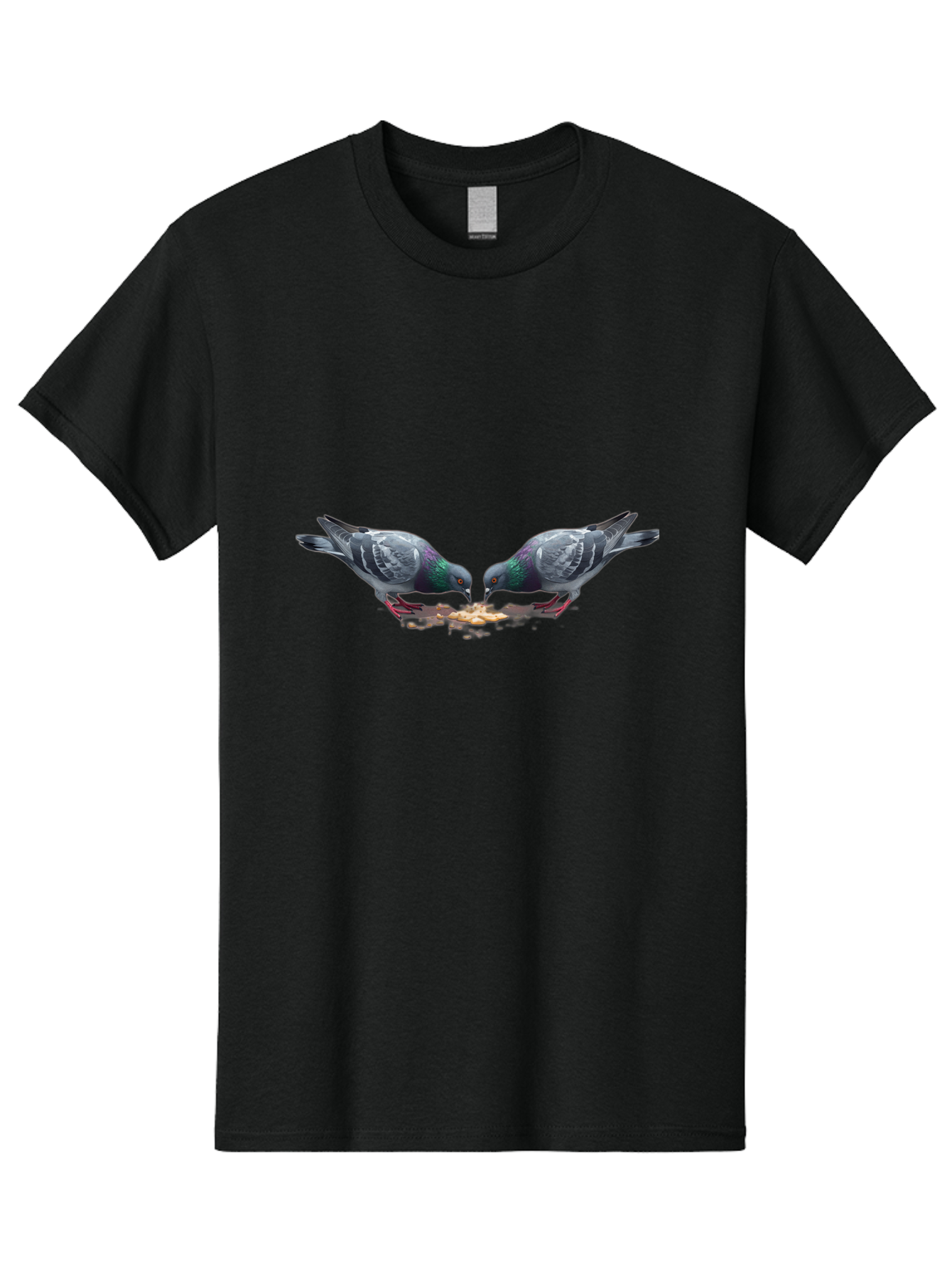 Pigeons-Eating-1 Men'S Graphic Tee, 100% Cotton, Comfortable Casual Summer Wear, Machine Washable, Vintage Camera, Old Camera, Antique Camera, Black Camera, Classic Photography, Photography Equipment, Nostalgic Device, Film Camera, Camera Art Baj648