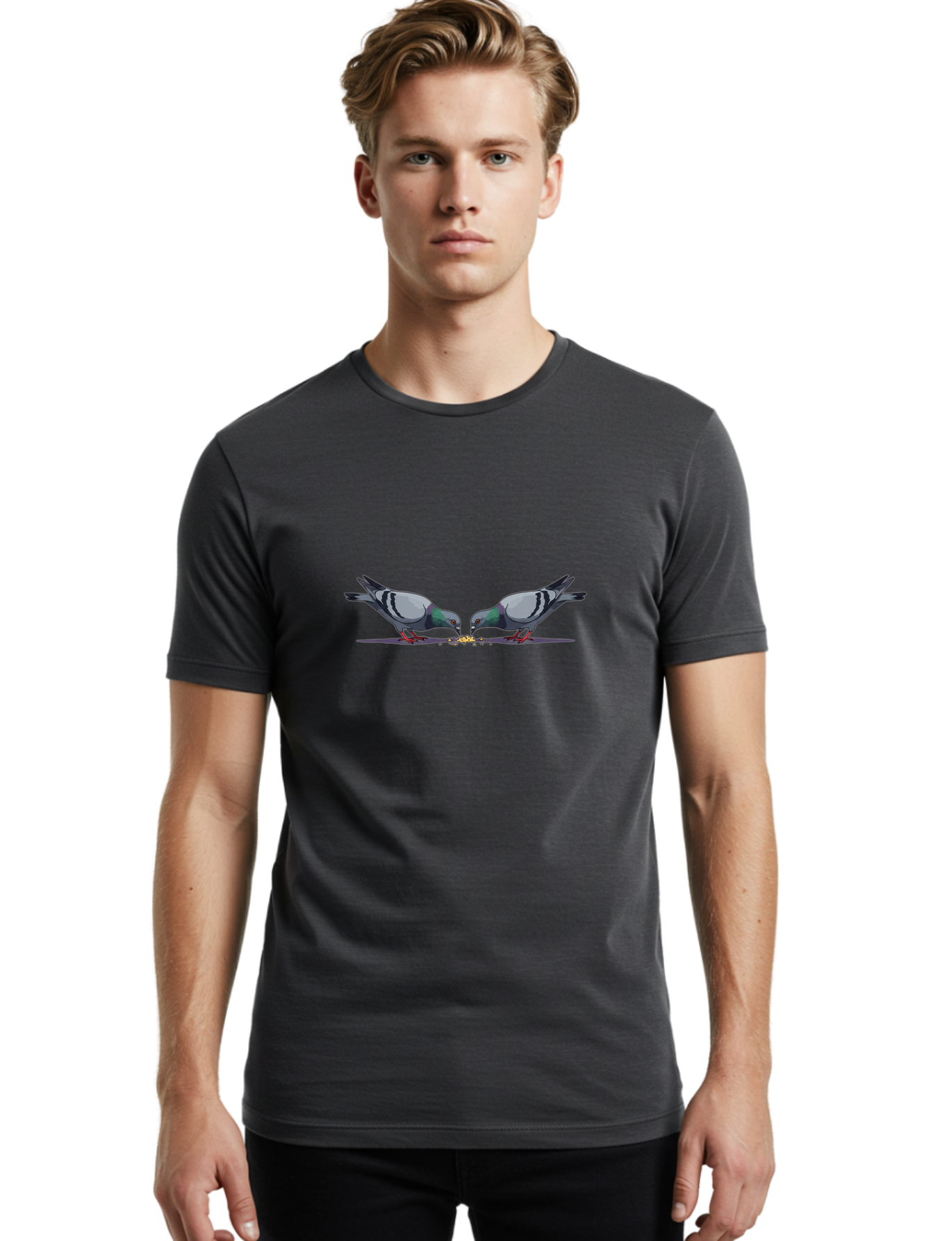 Pigeons-Eating Men'S Graphic Tee, 100% Cotton, Comfortable Casual Summer Wear, Machine Washable, Vintage Camera, Old Camera, Antique Camera, Black Camera, Classic Photography, Photography Equipment, Nostalgic Device, Film Camera, Camera Art Baj649