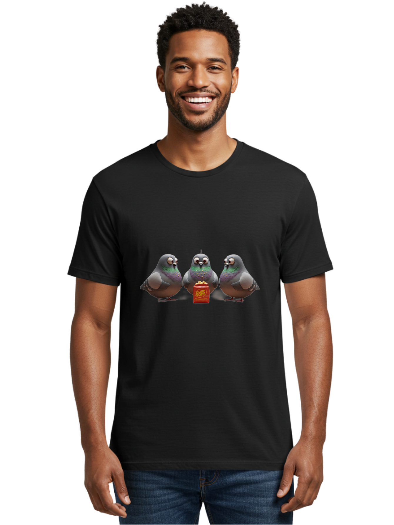 Pigeons-Sharing-Popcorn Men'S Graphic Tee, 100% Cotton, Comfortable Casual Summer Wear, Machine Washable, Vintage Camera, Old Camera, Antique Camera, Black Camera, Classic Photography, Photography Equipment, Nostalgic Device, Film Camera, Baj652