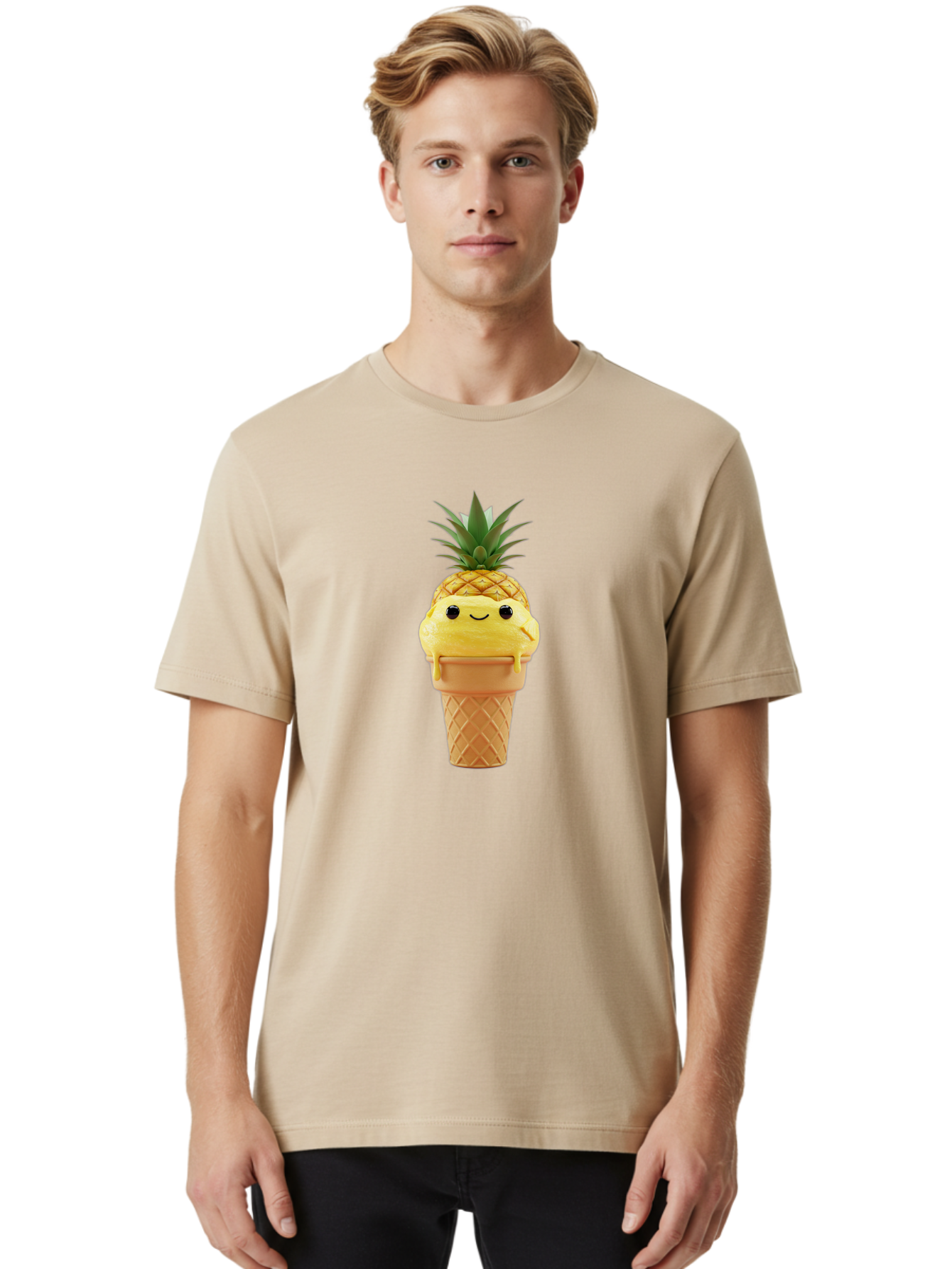 Pineapple-Ice-Cream Men'S Graphic Tee, 100% Cotton, Comfortable Casual Summer Wear, Machine Washable, Vintage Camera, Old Camera, Antique Camera, Black Camera, Classic Photography, Photography Equipment, Nostalgic Device, Film Camera, Baj655