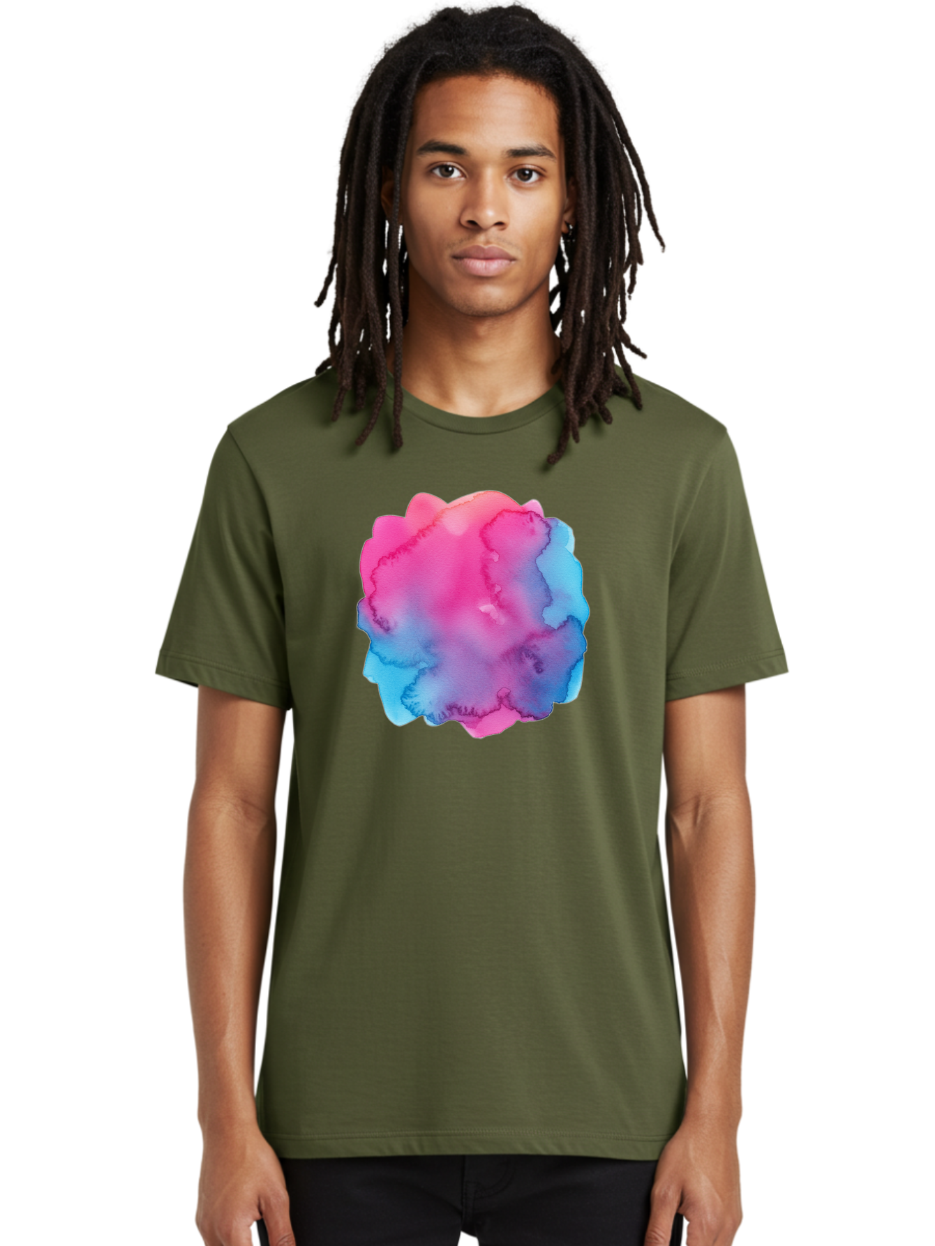 Pink-Blue-Watercolor-Splash Men'S Graphic Tee, 100% Cotton, Comfortable Casual Summer Wear, Machine Washable, Vintage Camera, Old Camera, Antique Camera, Black Camera, Classic Photography, Photography Equipment, Nostalgic Device, Film Camera, Baj658