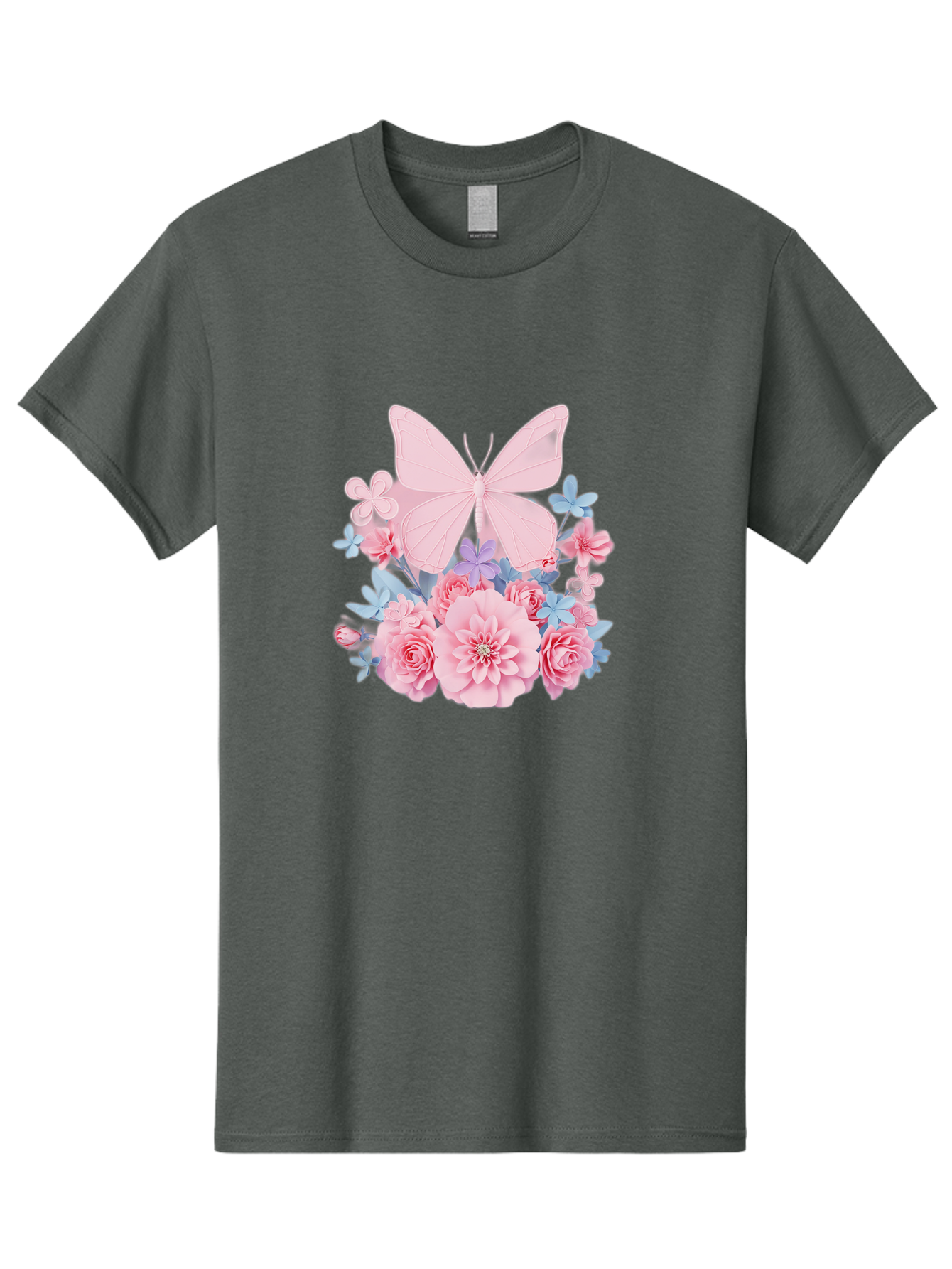 Pink-Butterfly-And-Flowers Men'S Graphic Tee, 100% Cotton, Comfortable Casual Summer Wear, Machine Washable, Vintage Camera, Old Camera, Antique Camera, Black Camera, Classic Photography, Photography Equipment, Nostalgic Device, Film Camera, Baj659