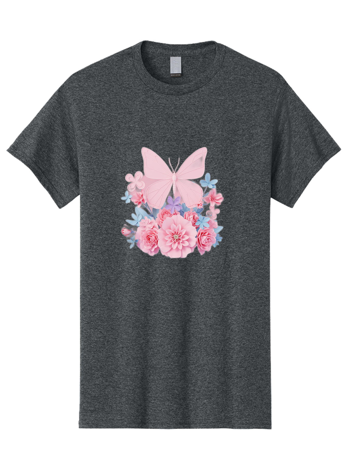 Pink-Butterfly-And-Flowers Men'S Graphic Tee, 100% Cotton, Comfortable Casual Summer Wear, Machine Washable, Vintage Camera, Old Camera, Antique Camera, Black Camera, Classic Photography, Photography Equipment, Nostalgic Device, Film Camera, Baj659