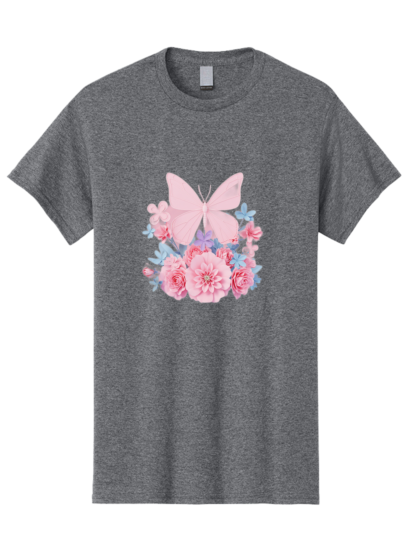 Pink-Butterfly-And-Flowers Men'S Graphic Tee, 100% Cotton, Comfortable Casual Summer Wear, Machine Washable, Vintage Camera, Old Camera, Antique Camera, Black Camera, Classic Photography, Photography Equipment, Nostalgic Device, Film Camera, Baj659