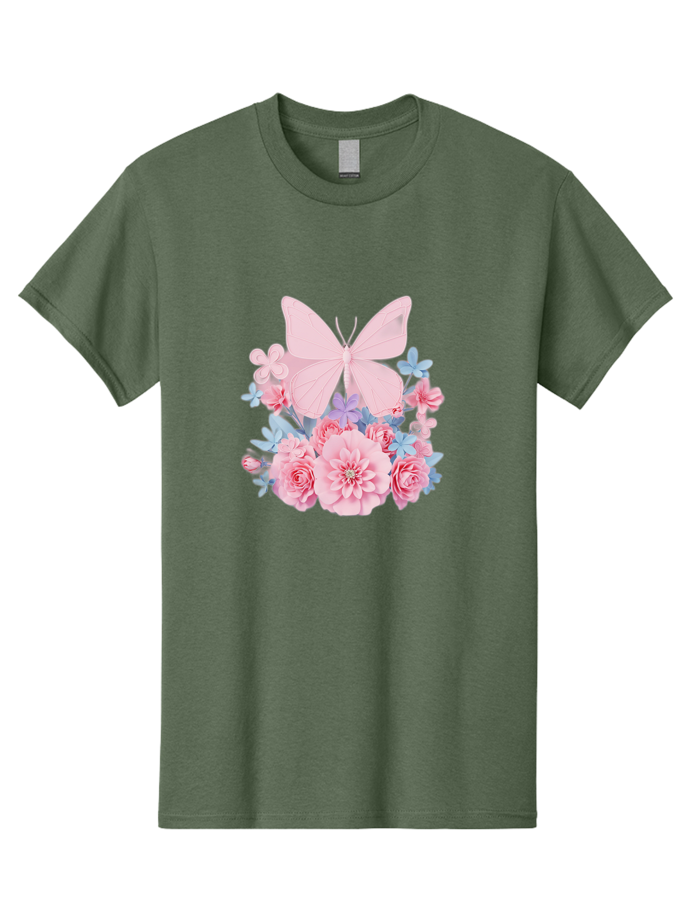 Pink-Butterfly-And-Flowers Men'S Graphic Tee, 100% Cotton, Comfortable Casual Summer Wear, Machine Washable, Vintage Camera, Old Camera, Antique Camera, Black Camera, Classic Photography, Photography Equipment, Nostalgic Device, Film Camera, Baj659