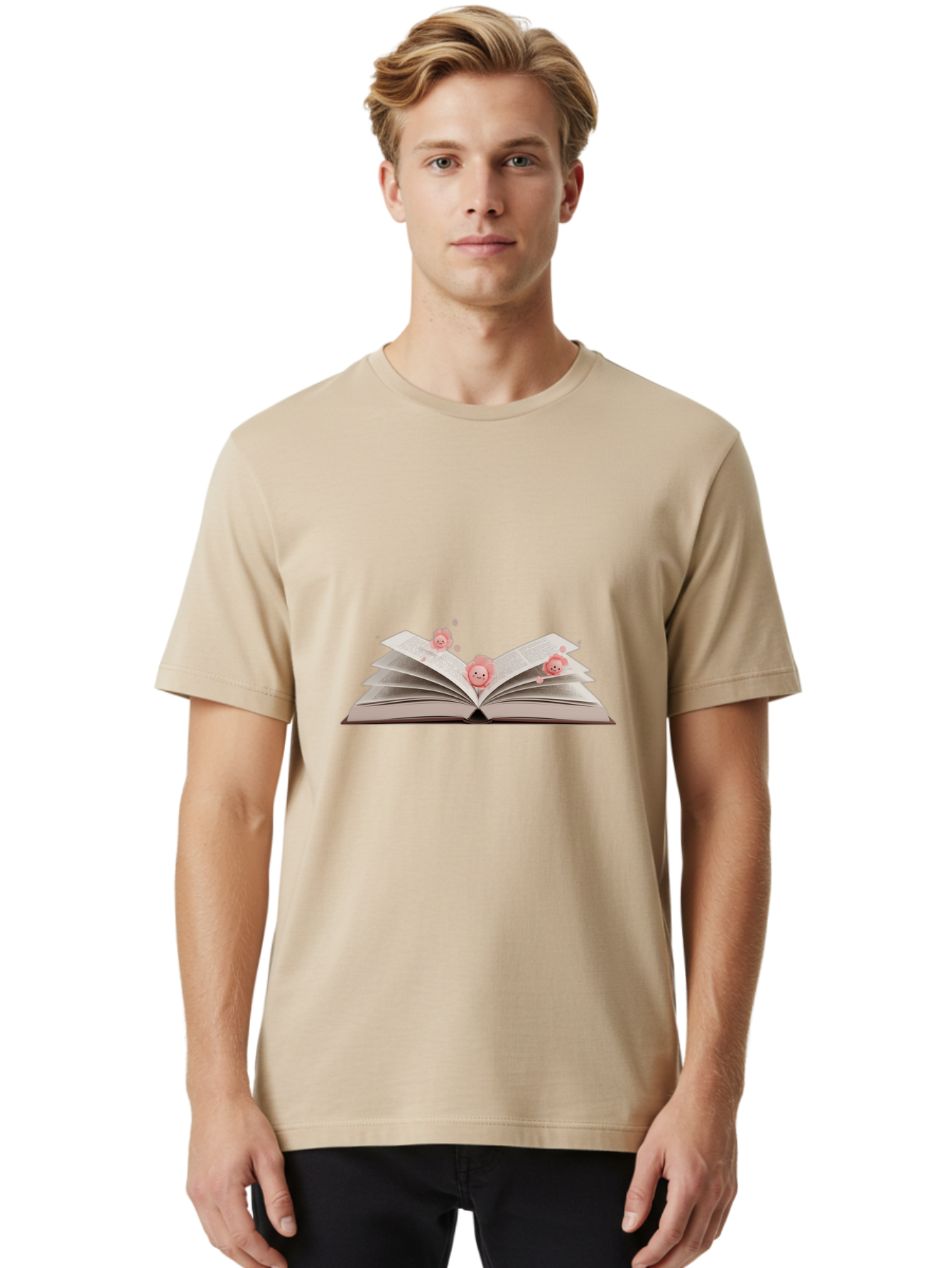 Pink-Characters-Flying-Out-Of-Book Men'S Graphic Tee, 100% Cotton, Comfortable Casual Summer Wear, Machine Washable, Vintage Camera, Old Camera, Antique Camera, Black Camera, Classic Photography, Photography Equipment, Nostalgic Device, Baj660