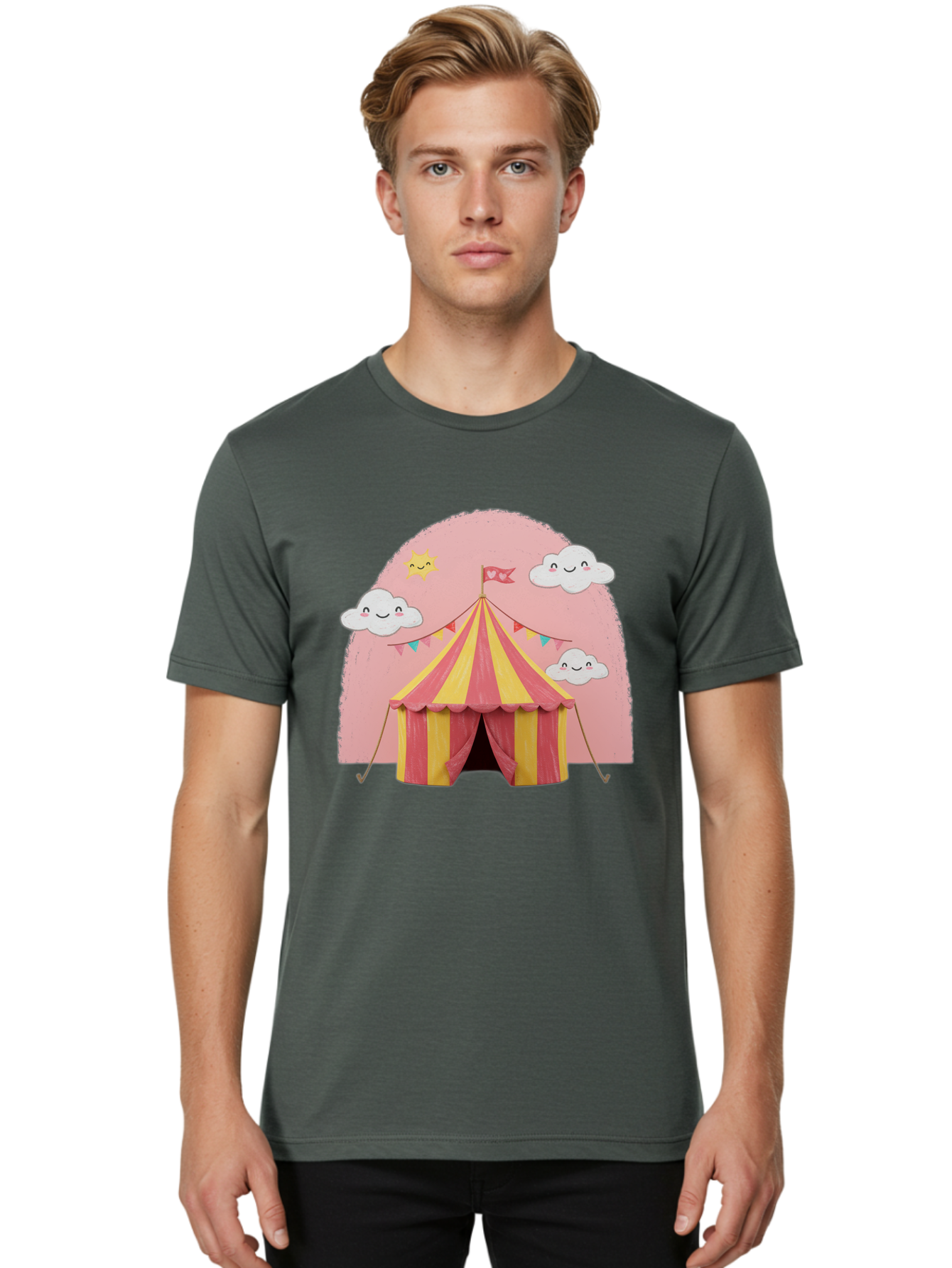 Pink-Circus-Tent Men'S Graphic Tee, 100% Cotton, Comfortable Casual Summer Wear, Machine Washable, Vintage Camera, Old Camera, Antique Camera, Black Camera, Classic Photography, Photography Equipment, Nostalgic Device, Film Camera, Camera Art Baj661