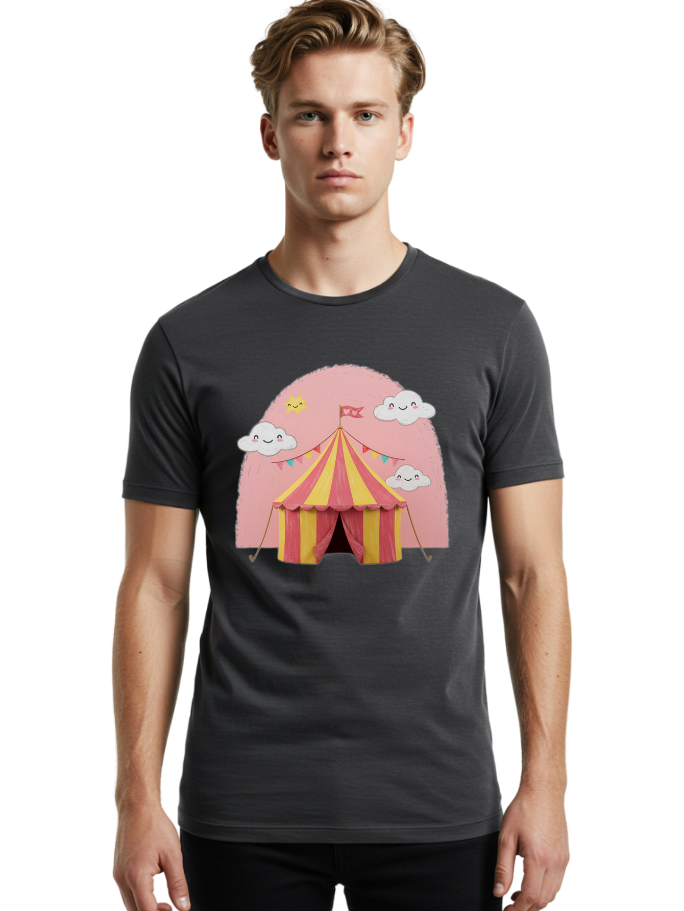 Pink-Circus-Tent Men'S Graphic Tee, 100% Cotton, Comfortable Casual Summer Wear, Machine Washable, Vintage Camera, Old Camera, Antique Camera, Black Camera, Classic Photography, Photography Equipment, Nostalgic Device, Film Camera, Camera Art Baj661