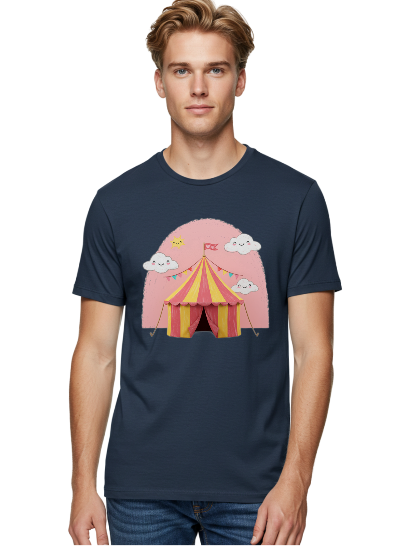 Pink-Circus-Tent Men'S Graphic Tee, 100% Cotton, Comfortable Casual Summer Wear, Machine Washable, Vintage Camera, Old Camera, Antique Camera, Black Camera, Classic Photography, Photography Equipment, Nostalgic Device, Film Camera, Camera Art Baj661