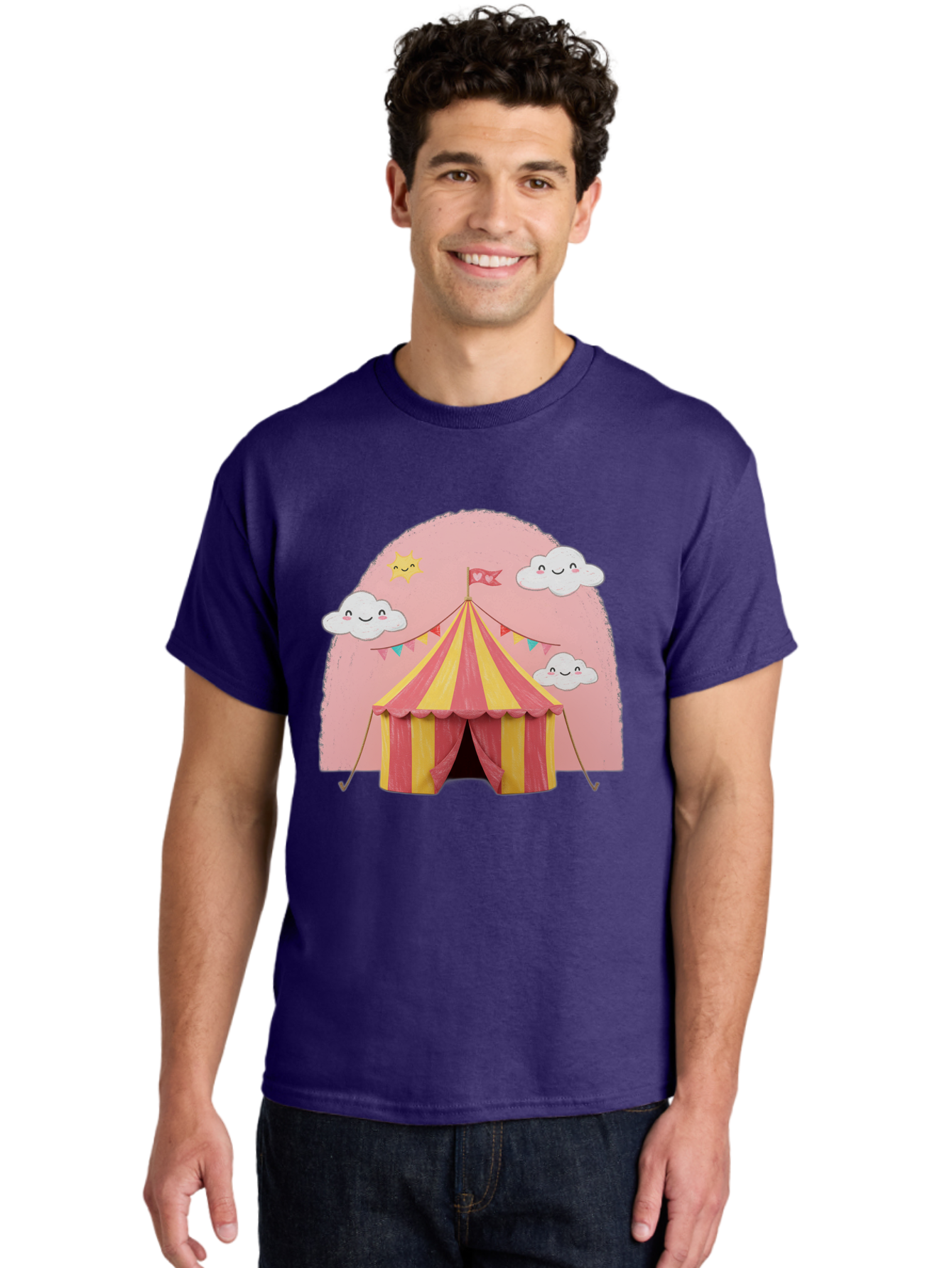Pink-Circus-Tent Men'S Graphic Tee, 100% Cotton, Comfortable Casual Summer Wear, Machine Washable, Vintage Camera, Old Camera, Antique Camera, Black Camera, Classic Photography, Photography Equipment, Nostalgic Device, Film Camera, Camera Art Baj661