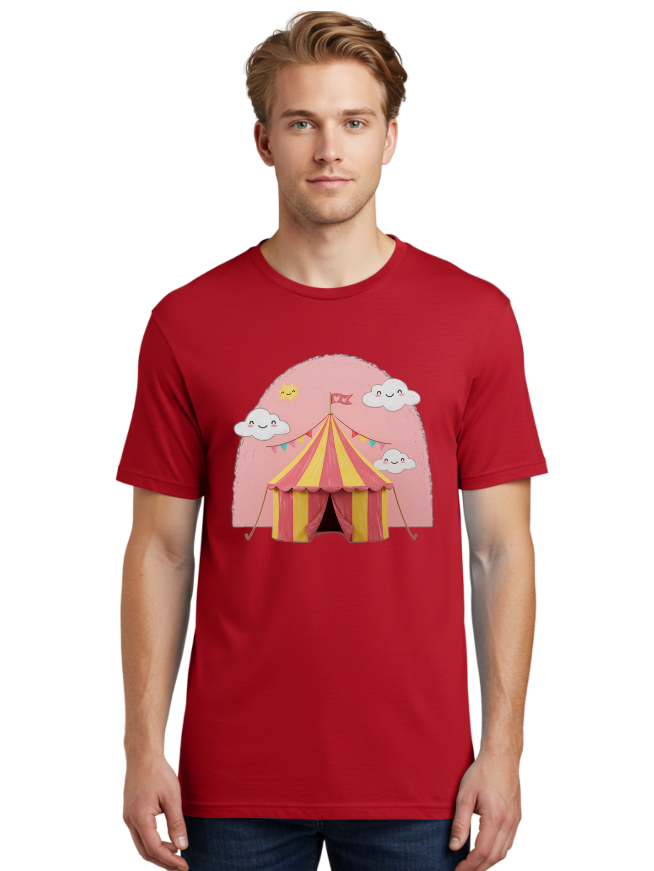 Pink-Circus-Tent Men'S Graphic Tee, 100% Cotton, Comfortable Casual Summer Wear, Machine Washable, Vintage Camera, Old Camera, Antique Camera, Black Camera, Classic Photography, Photography Equipment, Nostalgic Device, Film Camera, Camera Art Baj661