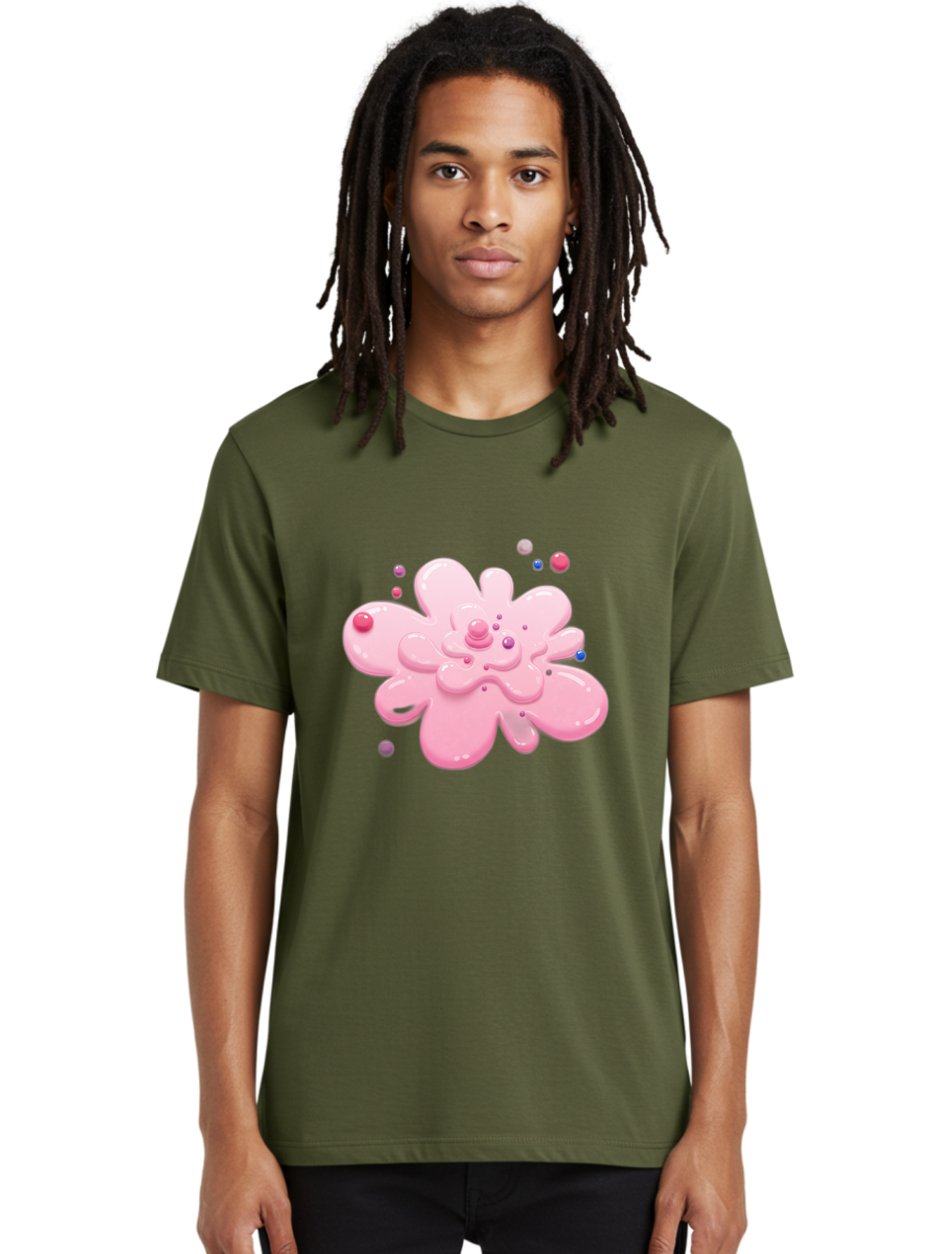 Pink-Droplet-Flower Men'S Graphic Tee, 100% Cotton, Comfortable Casual Summer Wear, Machine Washable, Vintage Camera, Old Camera, Antique Camera, Black Camera, Classic Photography, Photography Equipment, Nostalgic Device, Film Camera, Baj668