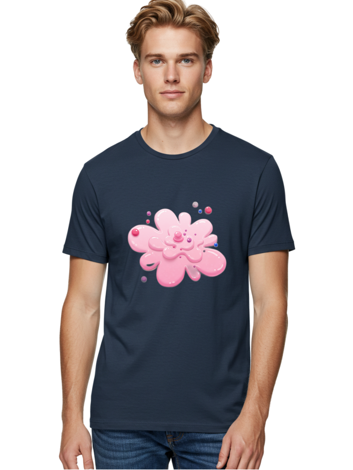 Pink-Droplet-Flower Men'S Graphic Tee, 100% Cotton, Comfortable Casual Summer Wear, Machine Washable, Vintage Camera, Old Camera, Antique Camera, Black Camera, Classic Photography, Photography Equipment, Nostalgic Device, Film Camera, Baj668
