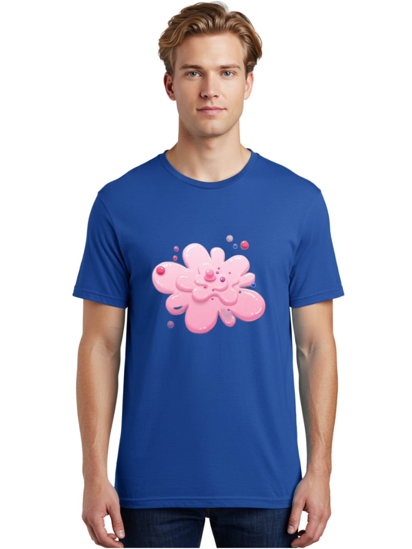 Pink-Droplet-Flower Men'S Graphic Tee, 100% Cotton, Comfortable Casual Summer Wear, Machine Washable, Vintage Camera, Old Camera, Antique Camera, Black Camera, Classic Photography, Photography Equipment, Nostalgic Device, Film Camera, Baj668