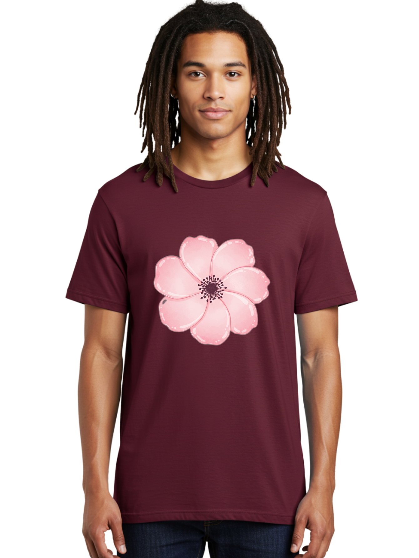 Pink-Flower Men'S Graphic Tee, 100% Cotton, Comfortable Casual Summer Wear, Machine Washable, Vintage Camera, Old Camera, Antique Camera, Black Camera, Classic Photography, Photography Equipment, Nostalgic Device, Film Camera, Camera Art Baj670