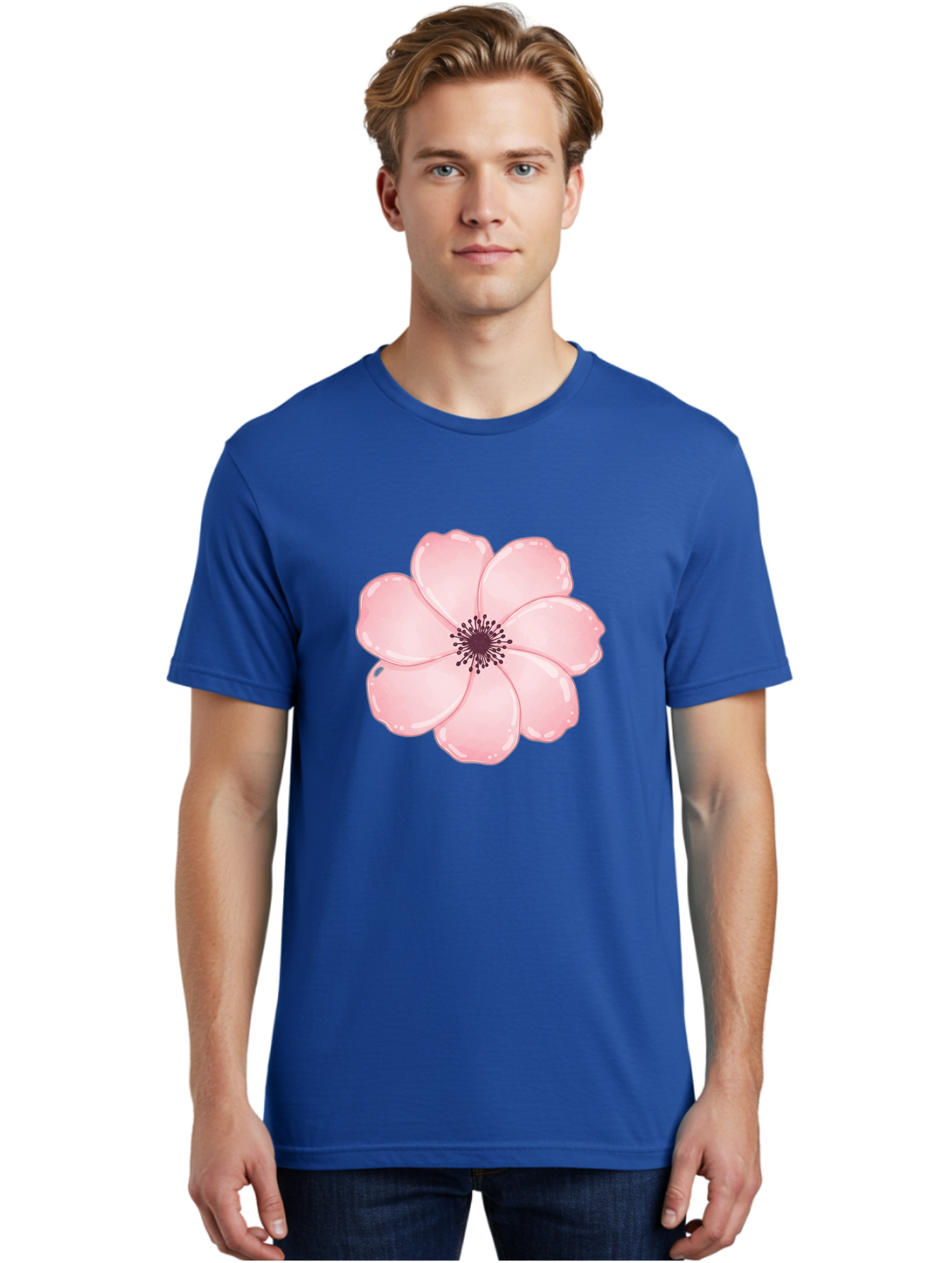 Pink-Flower Men'S Graphic Tee, 100% Cotton, Comfortable Casual Summer Wear, Machine Washable, Vintage Camera, Old Camera, Antique Camera, Black Camera, Classic Photography, Photography Equipment, Nostalgic Device, Film Camera, Camera Art Baj670