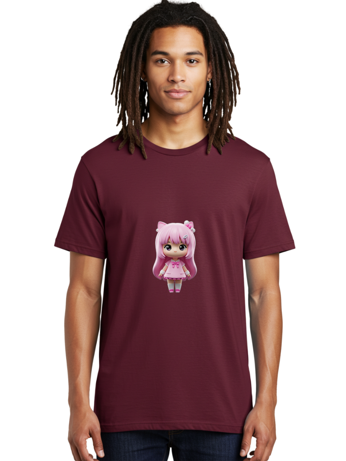 Pink-Hair-Anime-Doll Men'S Graphic Tee, 100% Cotton, Comfortable Casual Summer Wear, Machine Washable, Vintage Camera, Old Camera, Antique Camera, Black Camera, Classic Photography, Photography Equipment, Nostalgic Device, Film Camera, Baj671