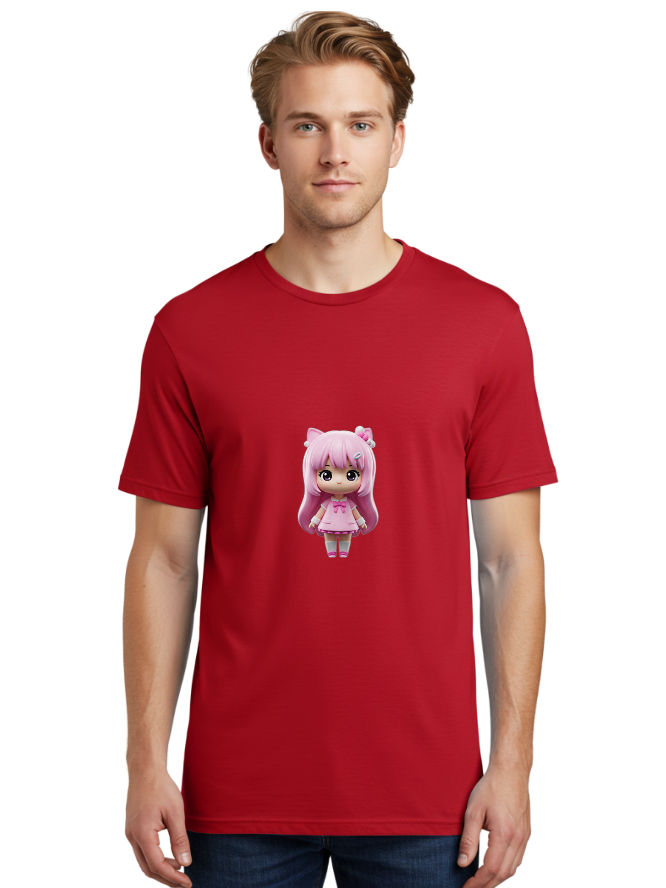 Pink-Hair-Anime-Doll Men'S Graphic Tee, 100% Cotton, Comfortable Casual Summer Wear, Machine Washable, Vintage Camera, Old Camera, Antique Camera, Black Camera, Classic Photography, Photography Equipment, Nostalgic Device, Film Camera, Baj671