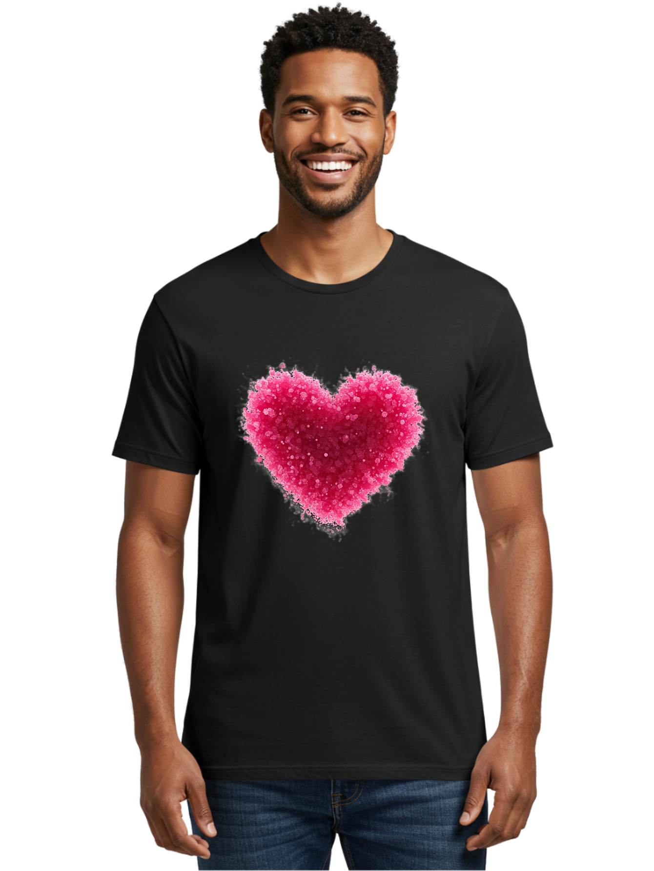 Pink-Heart-1 Men'S Graphic Tee, 100% Cotton, Comfortable Casual Summer Wear, Machine Washable, Vintage Camera, Old Camera, Antique Camera, Black Camera, Classic Photography, Photography Equipment, Nostalgic Device, Film Camera, Camera Art Baj672