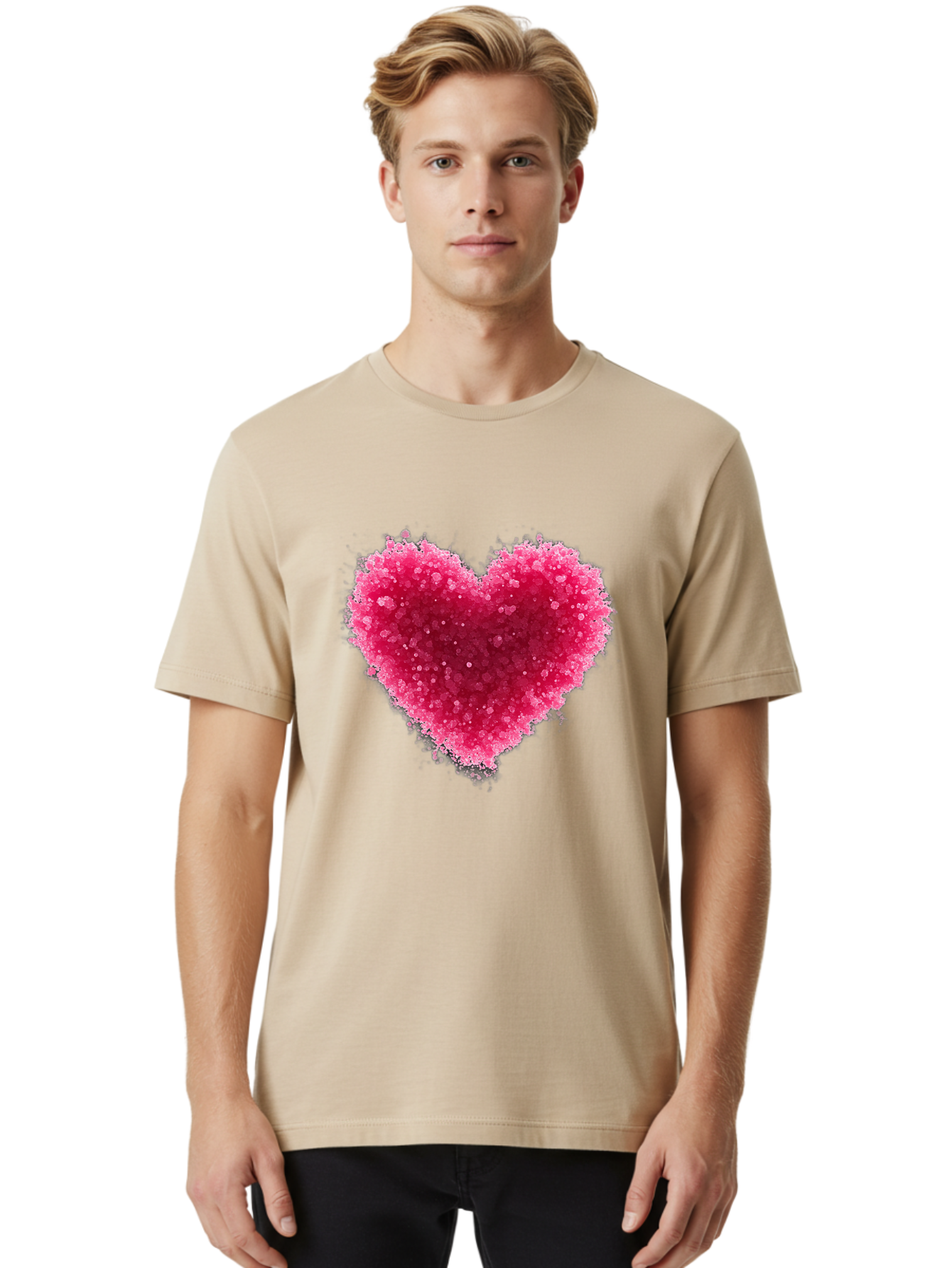 Pink-Heart-1 Men'S Graphic Tee, 100% Cotton, Comfortable Casual Summer Wear, Machine Washable, Vintage Camera, Old Camera, Antique Camera, Black Camera, Classic Photography, Photography Equipment, Nostalgic Device, Film Camera, Camera Art Baj672