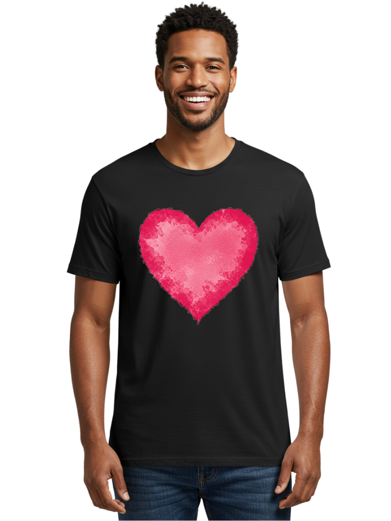 Pink-Heart-2 Men'S Graphic Tee, 100% Cotton, Comfortable Casual Summer Wear, Machine Washable, Vintage Camera, Old Camera, Antique Camera, Black Camera, Classic Photography, Photography Equipment, Nostalgic Device, Film Camera, Camera Art Baj673