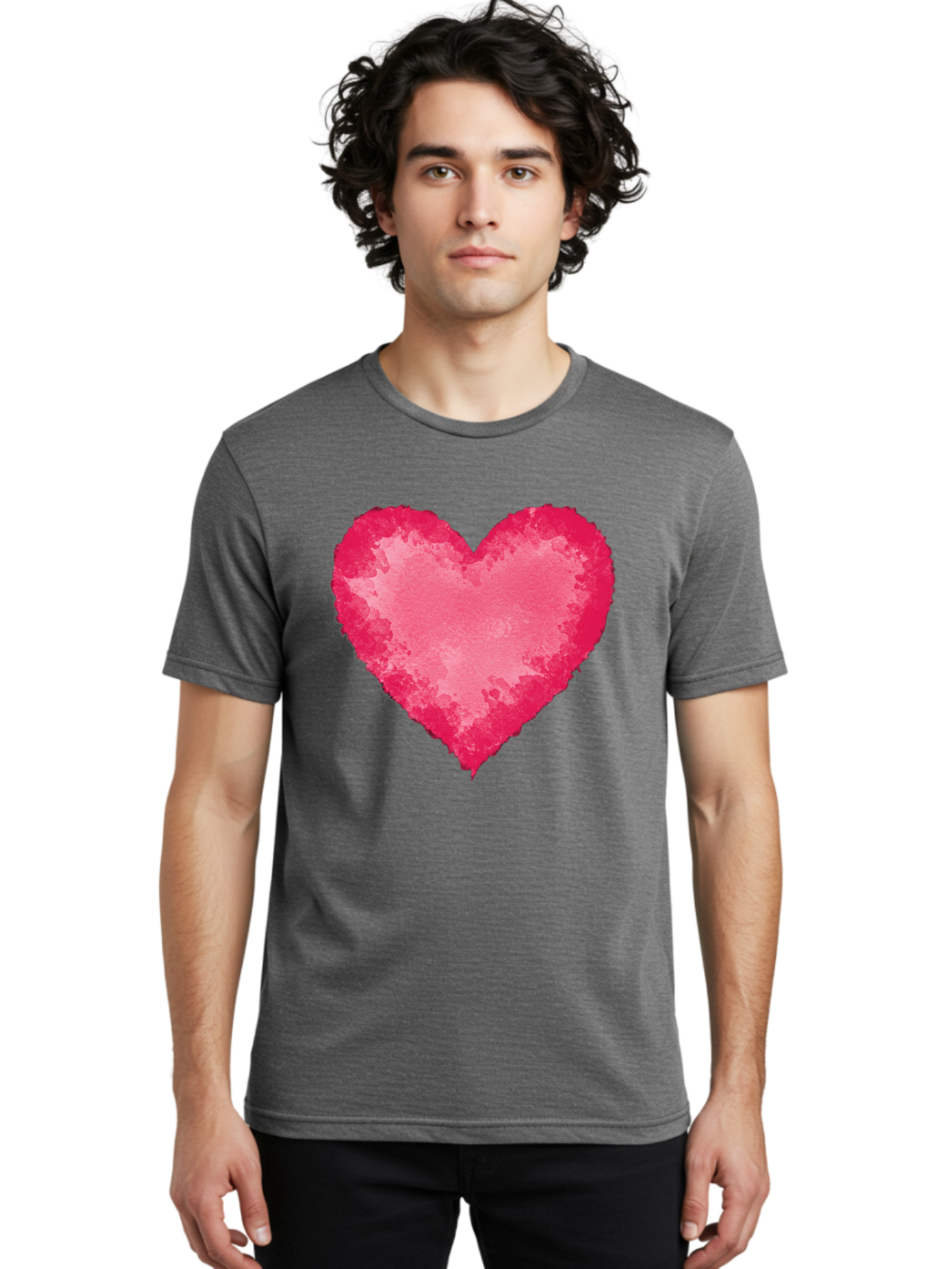 Pink-Heart-2 Men'S Graphic Tee, 100% Cotton, Comfortable Casual Summer Wear, Machine Washable, Vintage Camera, Old Camera, Antique Camera, Black Camera, Classic Photography, Photography Equipment, Nostalgic Device, Film Camera, Camera Art Baj673