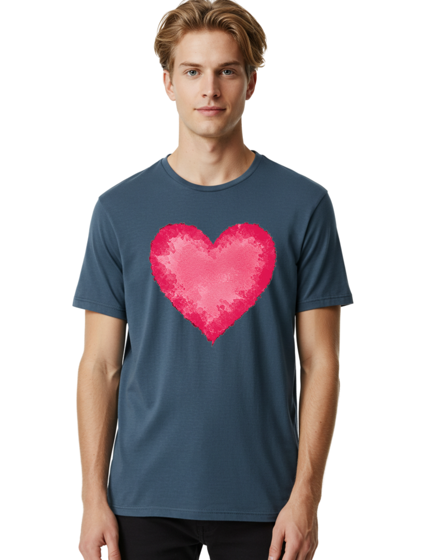 Pink-Heart-2 Men'S Graphic Tee, 100% Cotton, Comfortable Casual Summer Wear, Machine Washable, Vintage Camera, Old Camera, Antique Camera, Black Camera, Classic Photography, Photography Equipment, Nostalgic Device, Film Camera, Camera Art Baj673