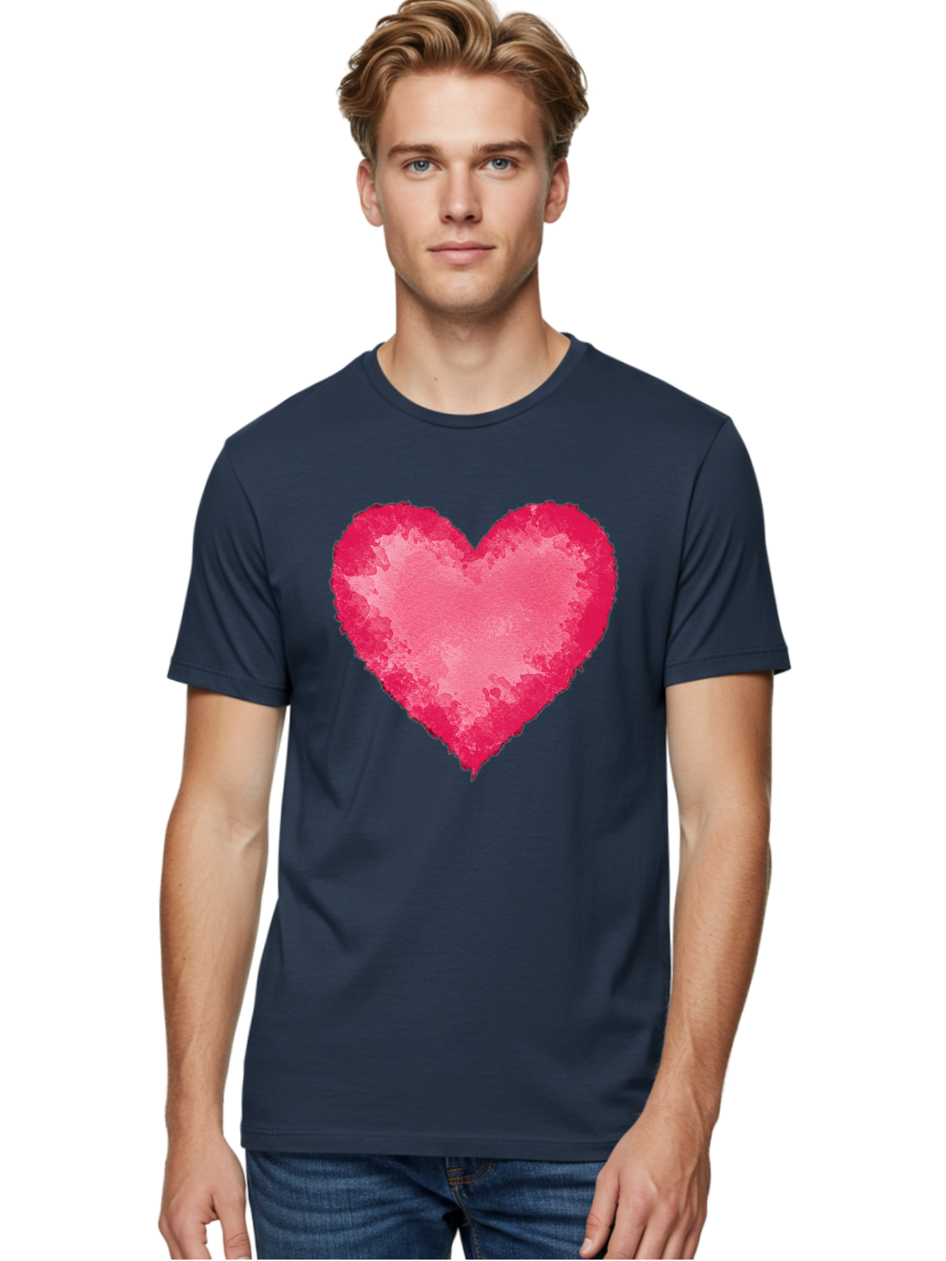 Pink-Heart-2 Men'S Graphic Tee, 100% Cotton, Comfortable Casual Summer Wear, Machine Washable, Vintage Camera, Old Camera, Antique Camera, Black Camera, Classic Photography, Photography Equipment, Nostalgic Device, Film Camera, Camera Art Baj673