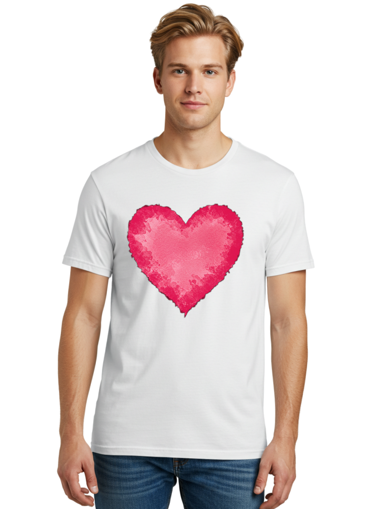 Pink-Heart-2 Men'S Graphic Tee, 100% Cotton, Comfortable Casual Summer Wear, Machine Washable, Vintage Camera, Old Camera, Antique Camera, Black Camera, Classic Photography, Photography Equipment, Nostalgic Device, Film Camera, Camera Art Baj673
