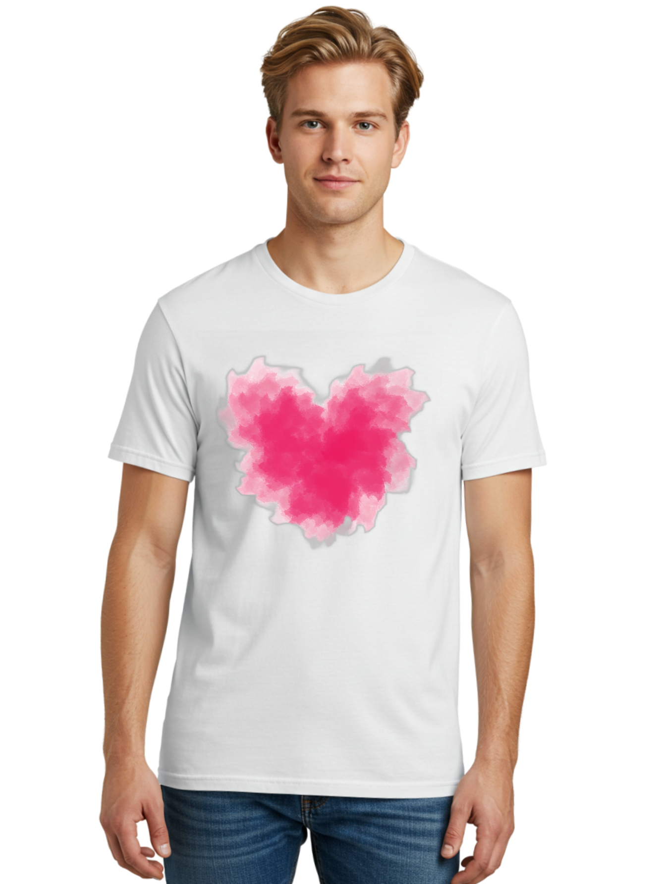 Pink-Heart-3 Men'S Graphic Tee, 100% Cotton, Comfortable Casual Summer Wear, Machine Washable, Vintage Camera, Old Camera, Antique Camera, Black Camera, Classic Photography, Photography Equipment, Nostalgic Device, Film Camera, Camera Art Baj674