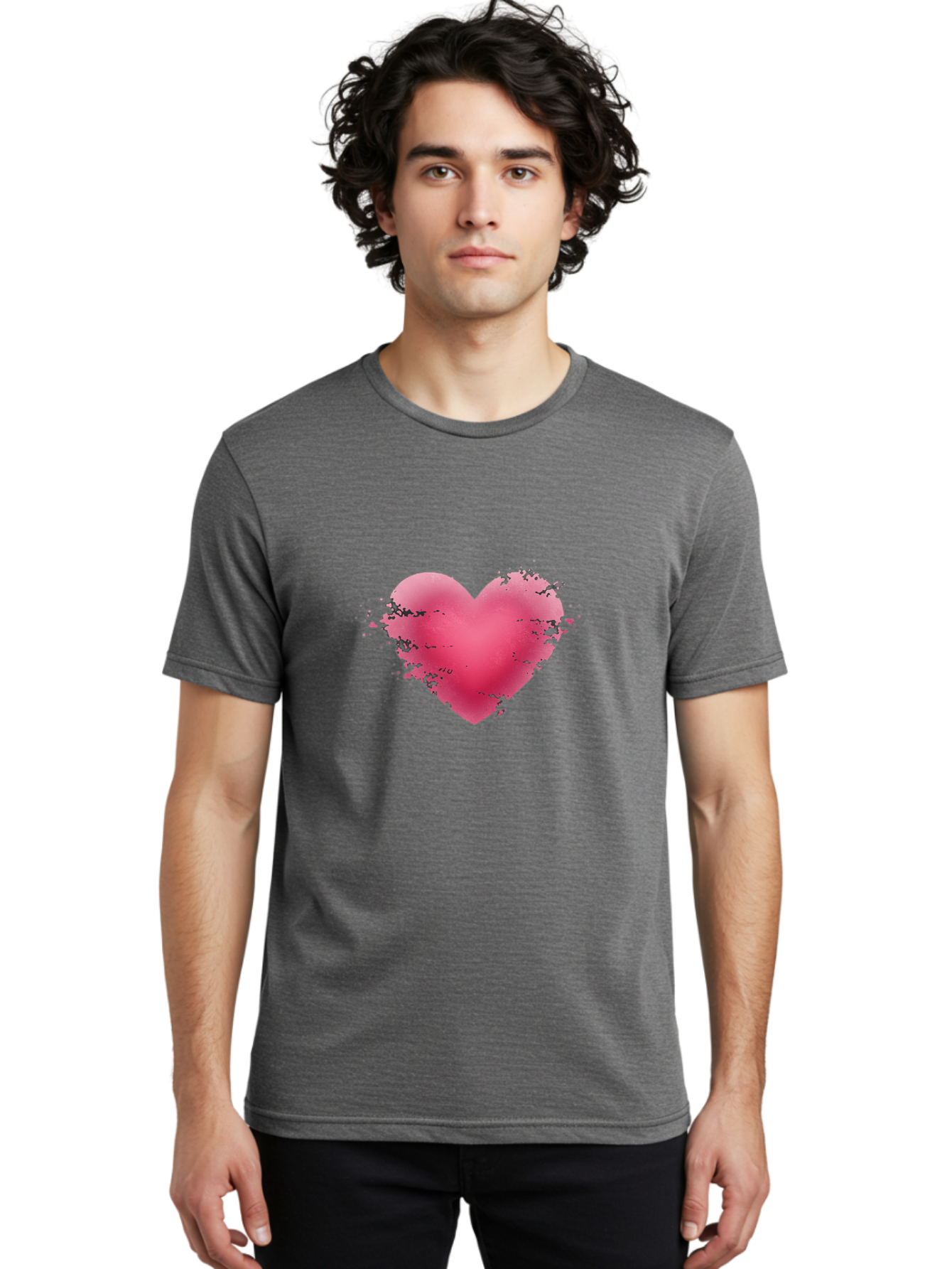 Pink-Heart-4 Men'S Graphic Tee, 100% Cotton, Comfortable Casual Summer Wear, Machine Washable, Vintage Camera, Old Camera, Antique Camera, Black Camera, Classic Photography, Photography Equipment, Nostalgic Device, Film Camera, Camera Art Baj675