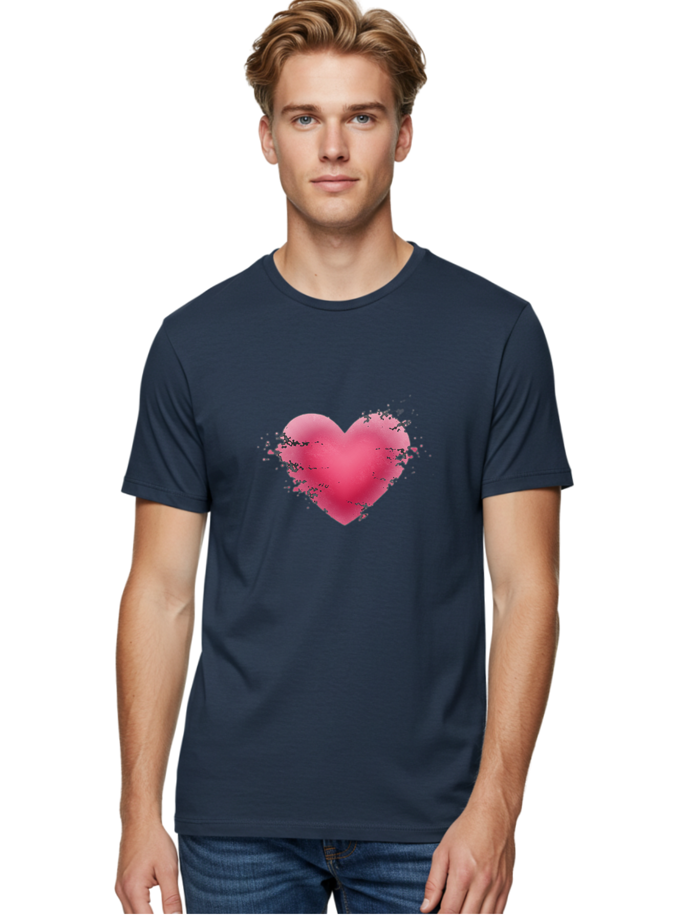Pink-Heart-4 Men'S Graphic Tee, 100% Cotton, Comfortable Casual Summer Wear, Machine Washable, Vintage Camera, Old Camera, Antique Camera, Black Camera, Classic Photography, Photography Equipment, Nostalgic Device, Film Camera, Camera Art Baj675