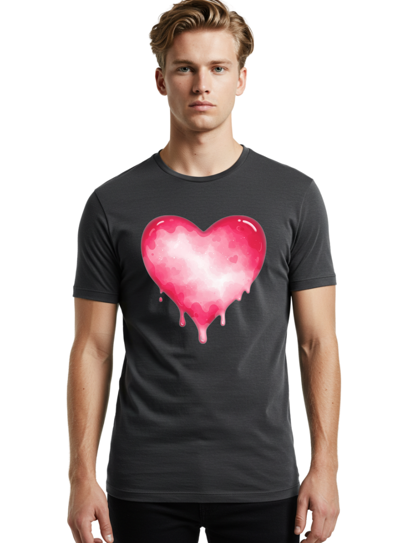 Pink-Heart-6 Men'S Graphic Tee, 100% Cotton, Comfortable Casual Summer Wear, Machine Washable, Vintage Camera, Old Camera, Antique Camera, Black Camera, Classic Photography, Photography Equipment, Nostalgic Device, Film Camera, Camera Art Baj677