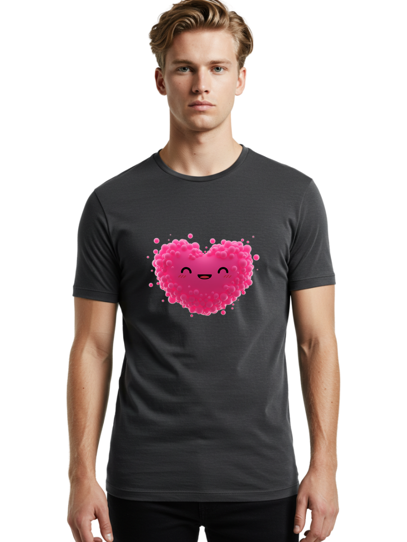 Pink-Heart-8 Men'S Graphic Tee, 100% Cotton, Comfortable Casual Summer Wear, Machine Washable, Vintage Camera, Old Camera, Antique Camera, Black Camera, Classic Photography, Photography Equipment, Nostalgic Device, Film Camera, Camera Art Baj679
