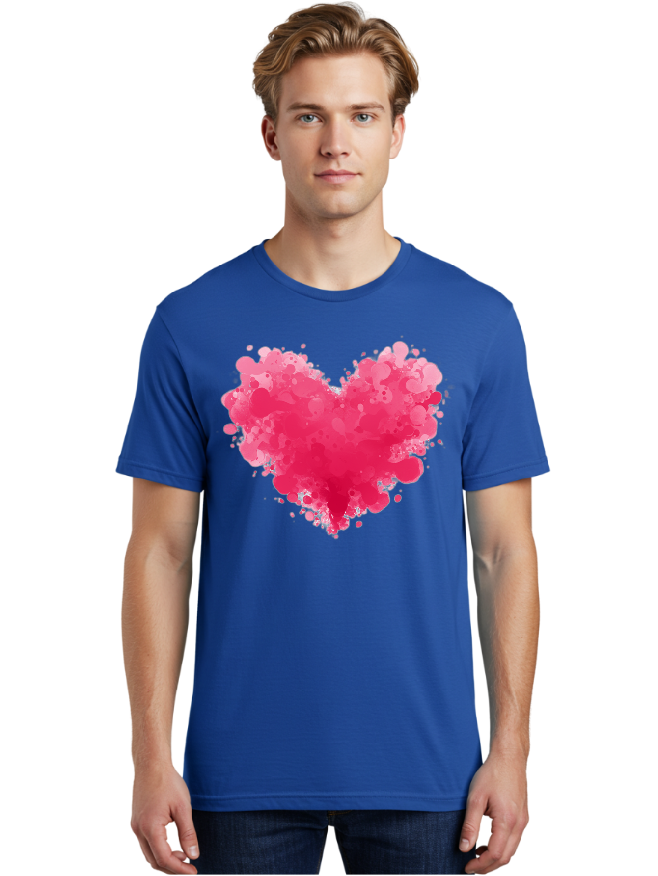 Pink-Heart-Splatter Men'S Graphic Tee, 100% Cotton, Comfortable Casual Summer Wear, Machine Washable, Vintage Camera, Old Camera, Antique Camera, Black Camera, Classic Photography, Photography Equipment, Nostalgic Device, Film Camera, Baj683