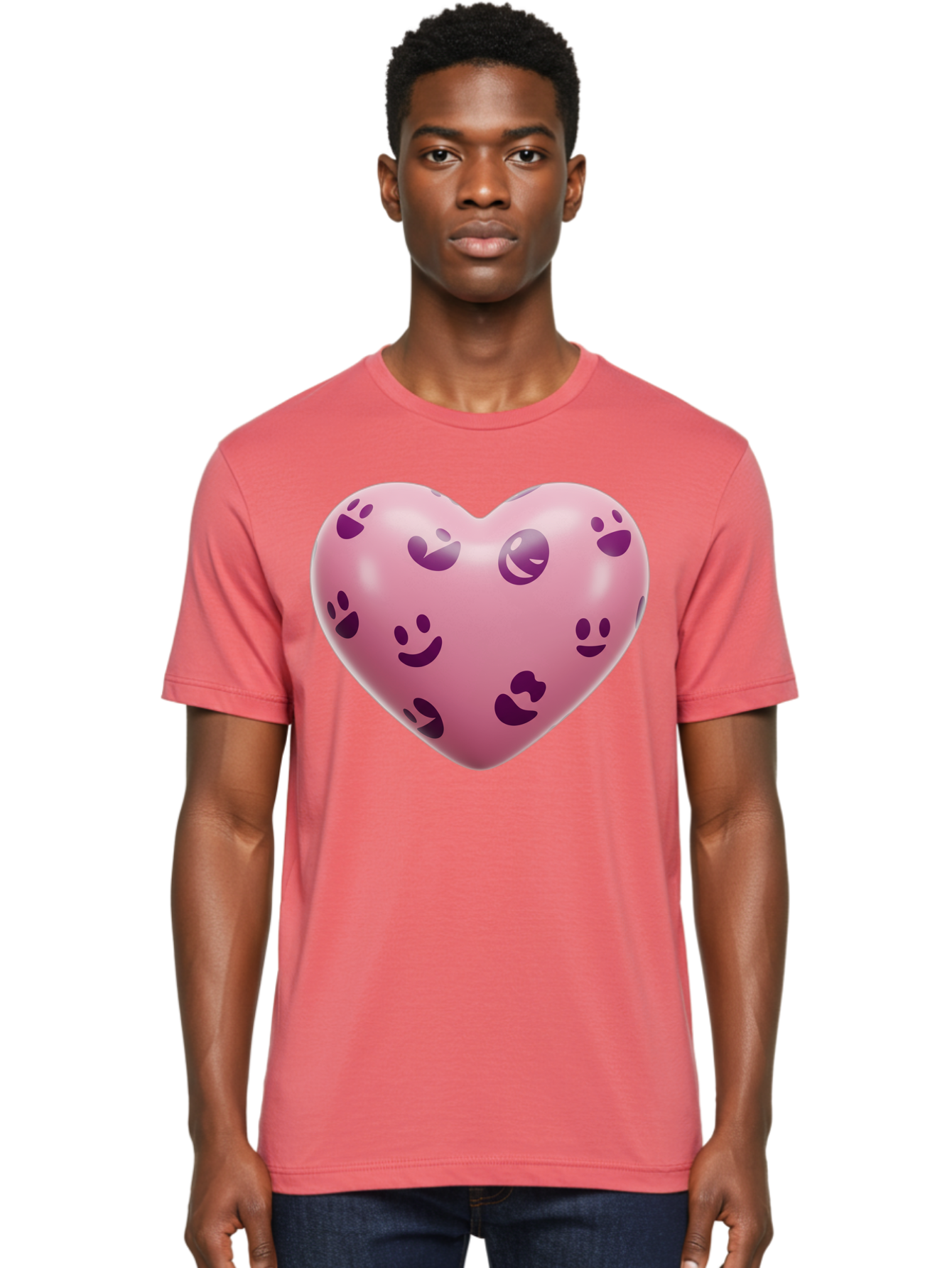 Pink-Heart-With-Purple-Emoji-Faces Men'S Graphic Tee, 100% Cotton, Comfortable Casual Summer Wear, Machine Washable, Vintage Camera, Old Camera, Antique Camera, Black Camera, Classic Photography, Photography Equipment, Nostalgic Device, Baj684